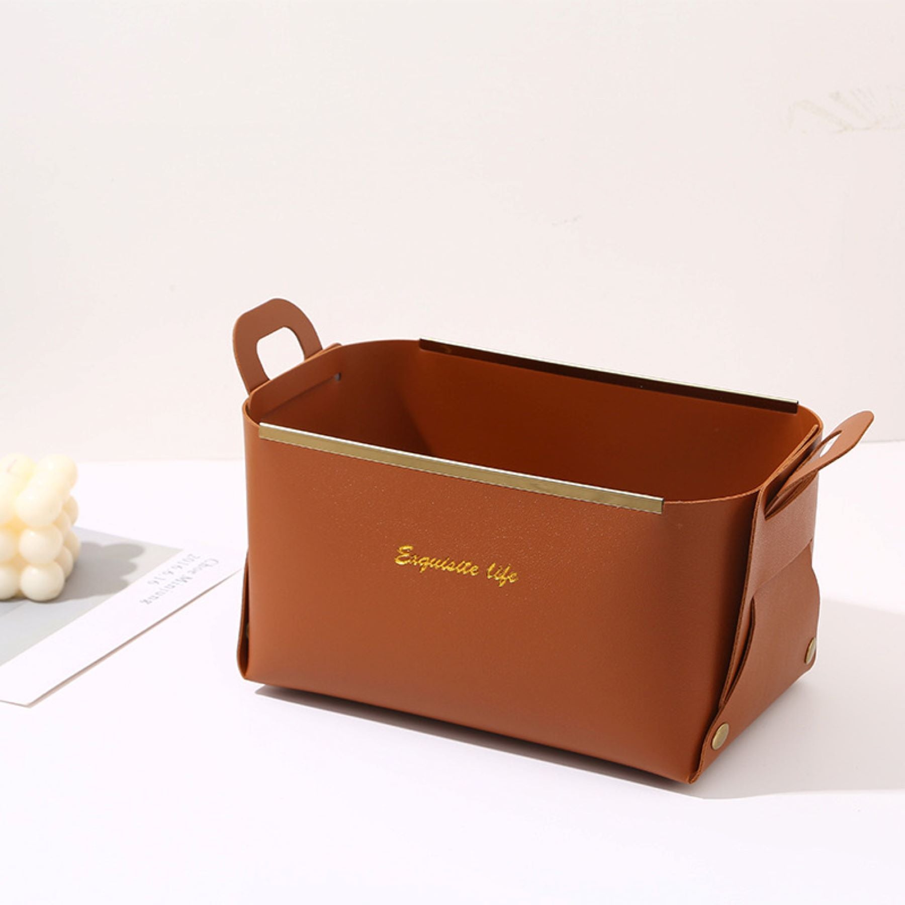 Desktop Leather Storage Box
