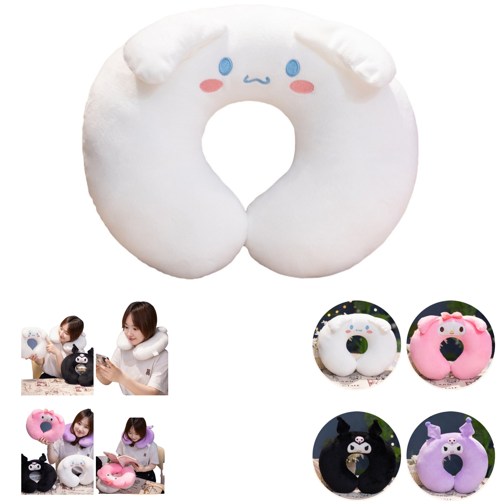 Sanrio Kuromi Neck Pillow Memory Foam Travel Office