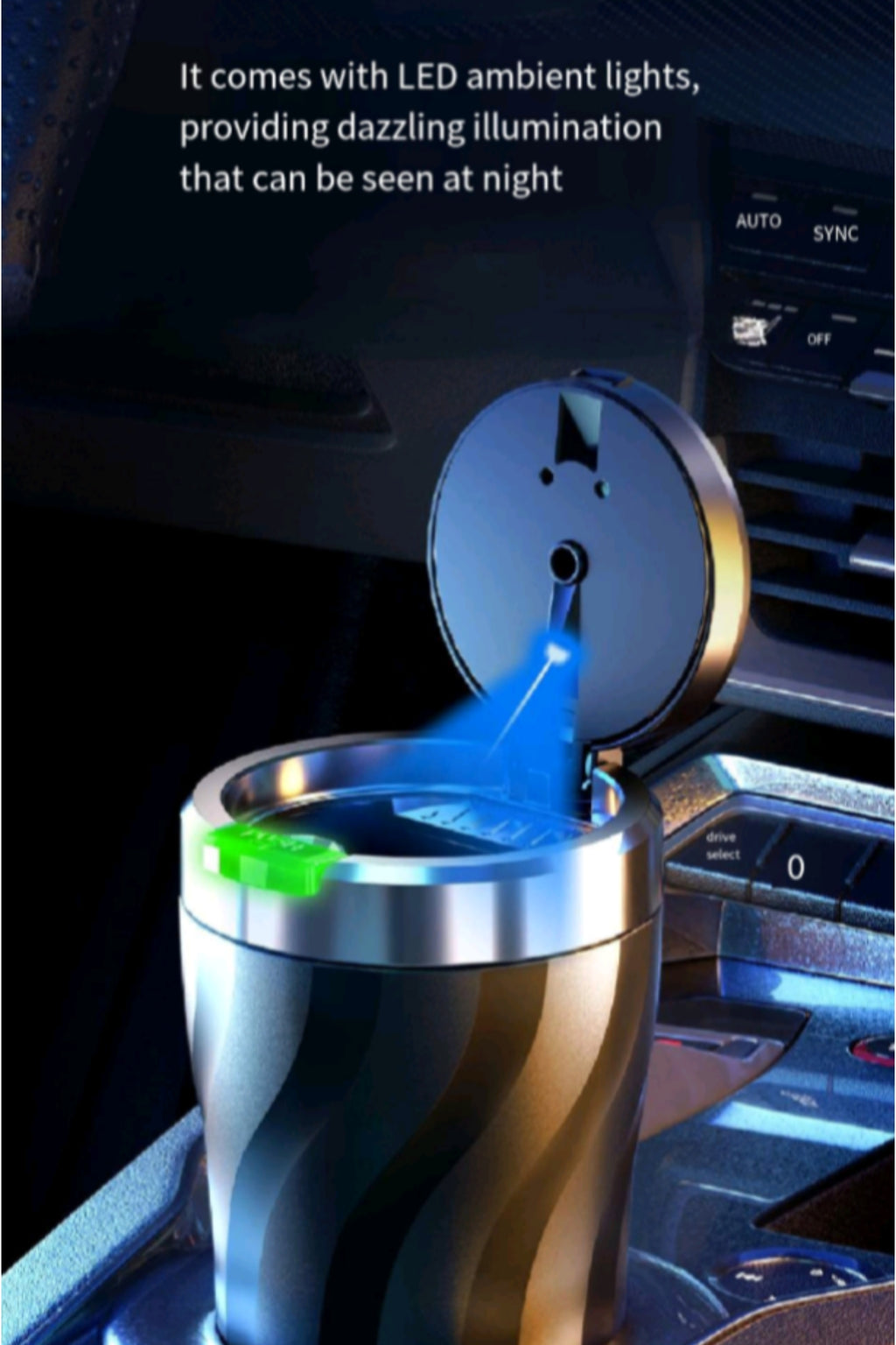 One Click Opening Luminous Car Mounted Ashtray