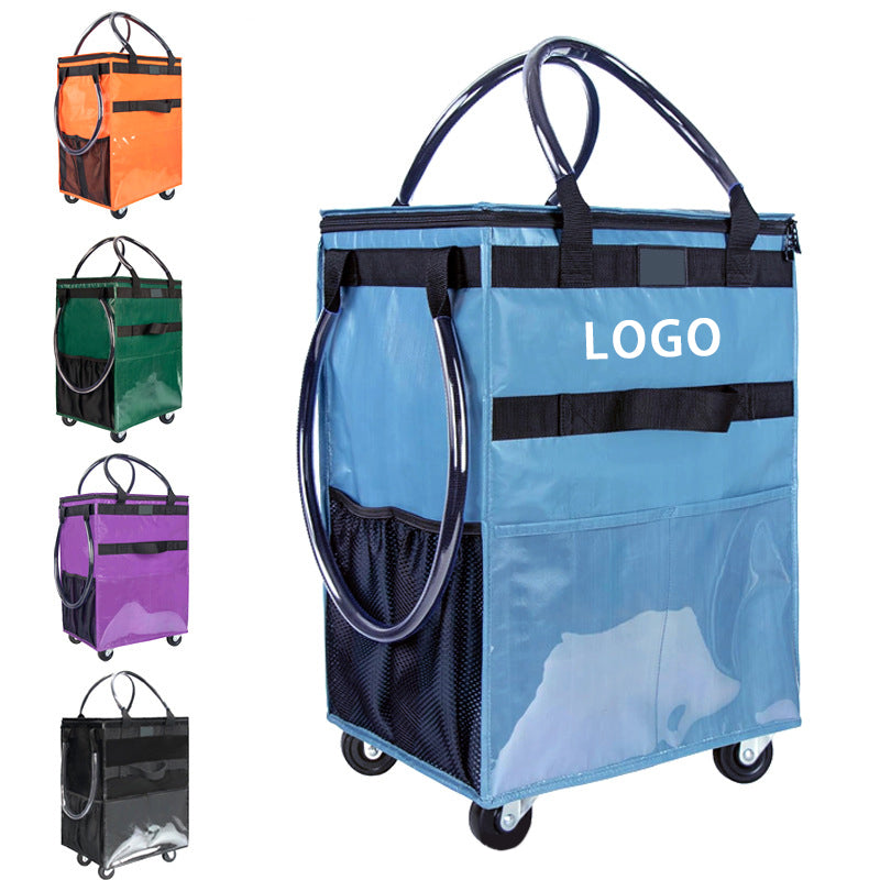Foldable Large - capacity Supermarket Shopping Bag Trolley