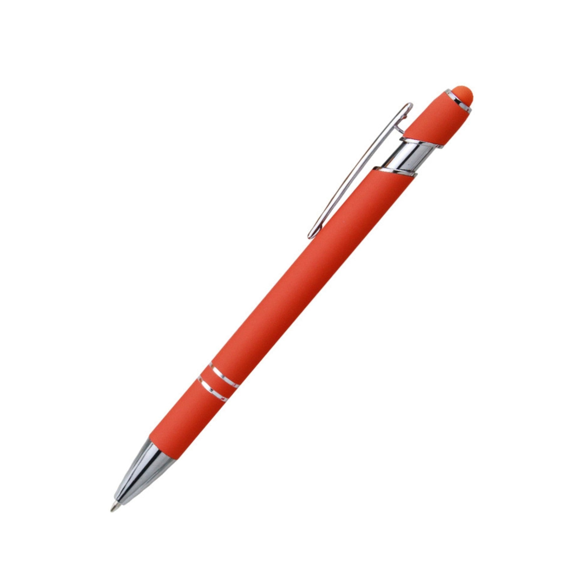 Rubber Soft Touch Ballpoint Pen With Stylus Tip