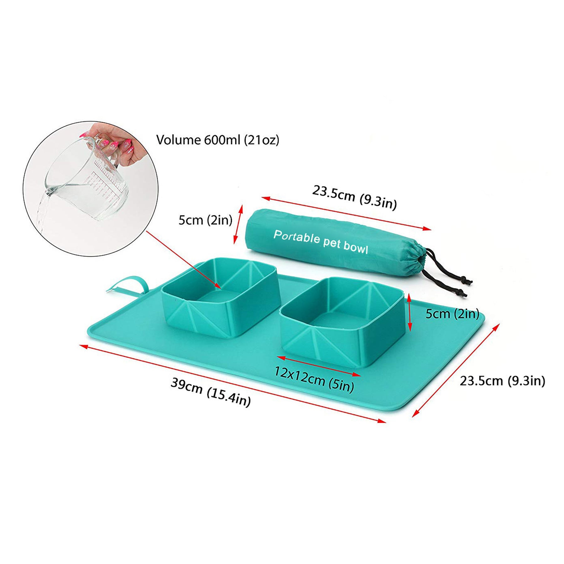 Foldable Pet Feeding Bowl With Portable Bag