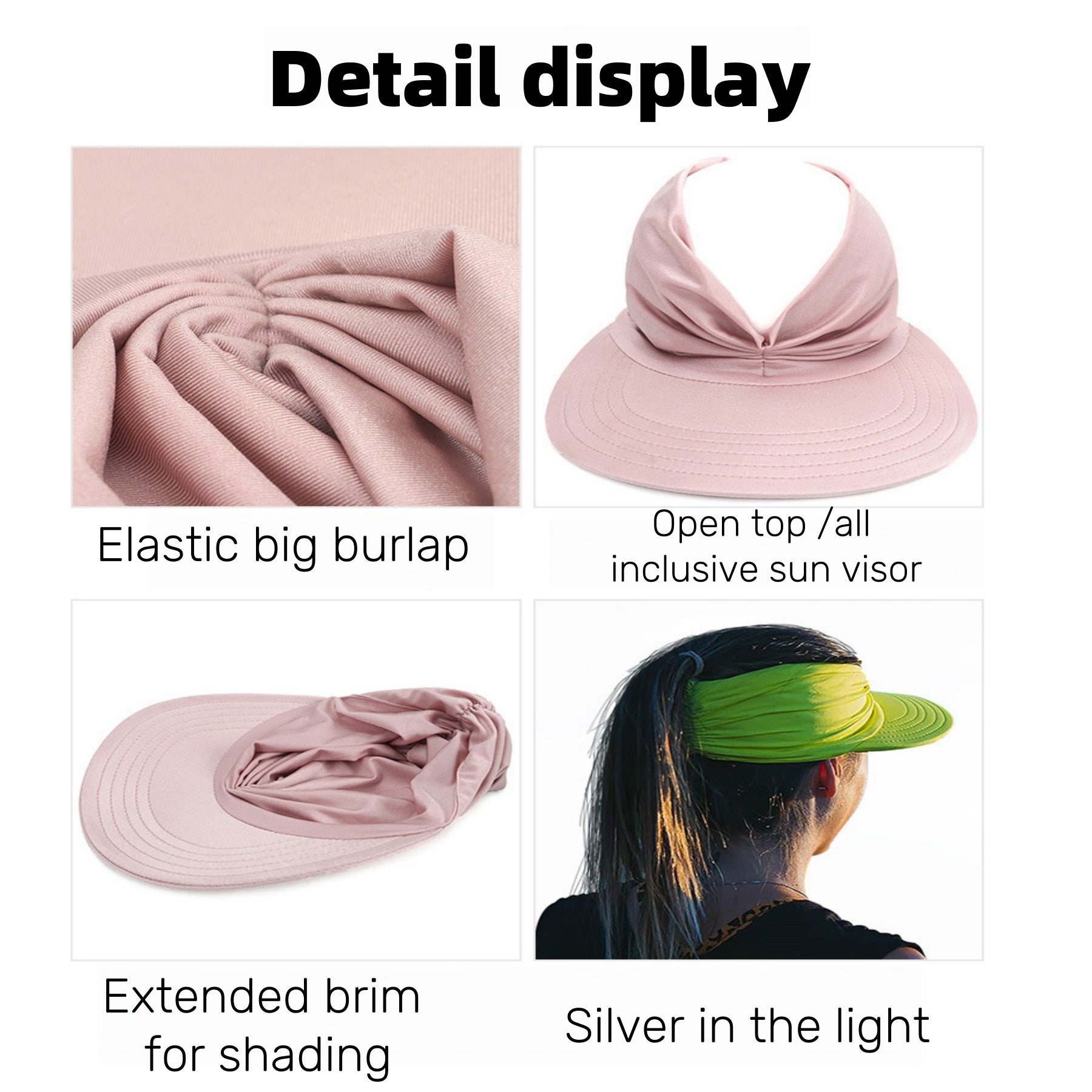 Women'S Ponytail-Friendly Open-Top Sun Hats