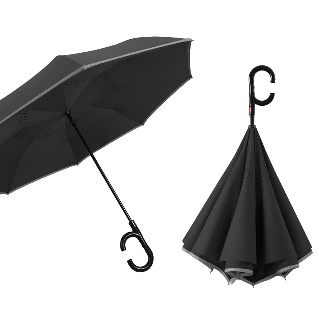 German-Style C-Handle Auto Reverse Double-Layer Umbrella