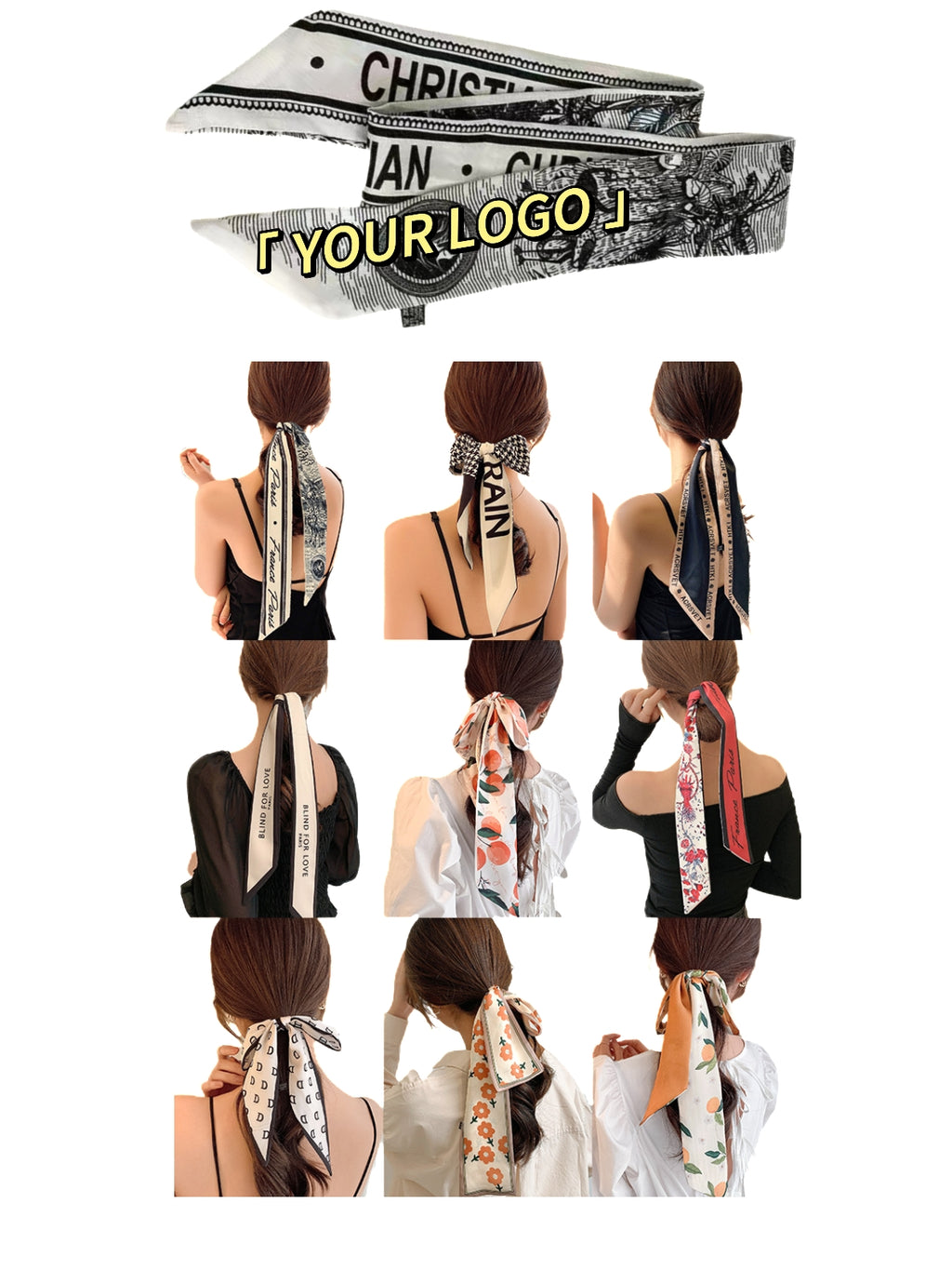 Silk Scarf Hair - tie Decoration