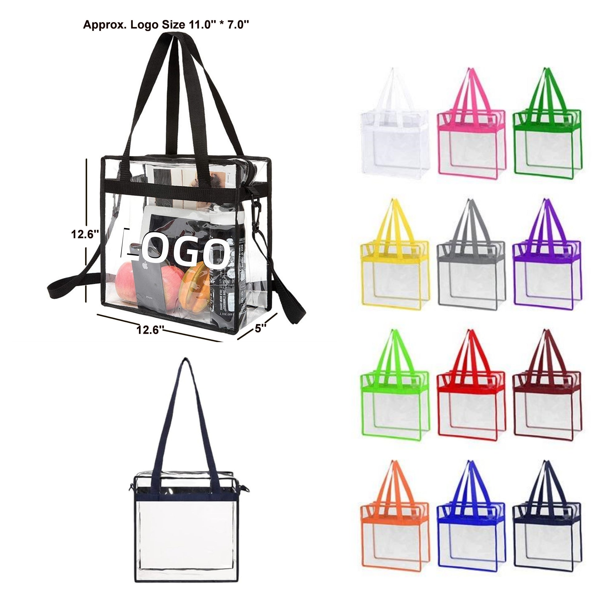 Stadium Approved Clear Zipper Tote Bag