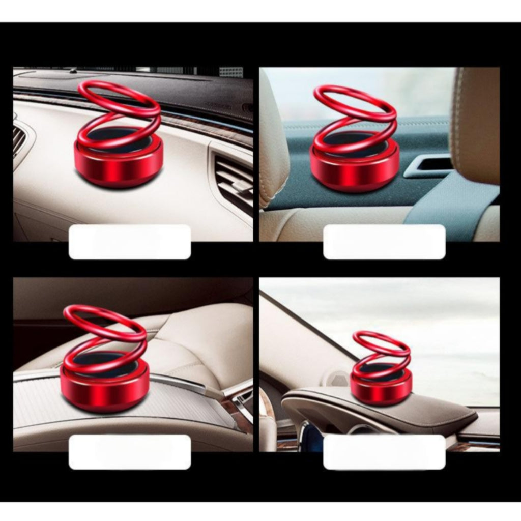 Solar - Powered Double - Ring Floating Car Ornament