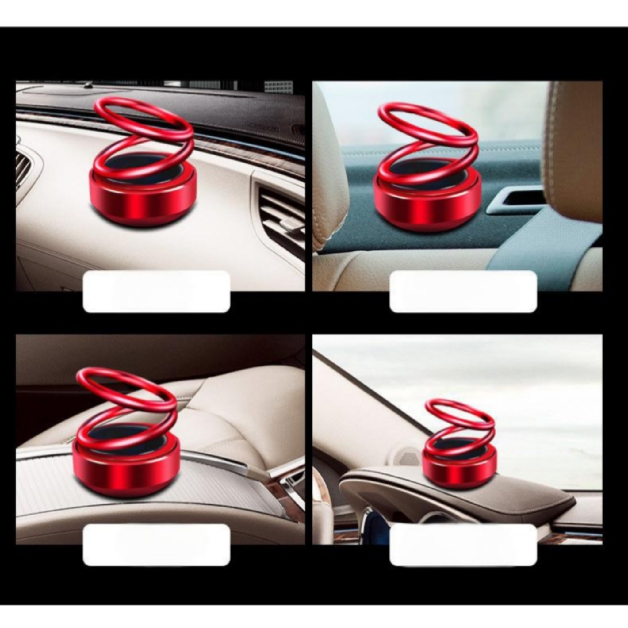 Solar - Powered Double - Ring Floating Car Ornament