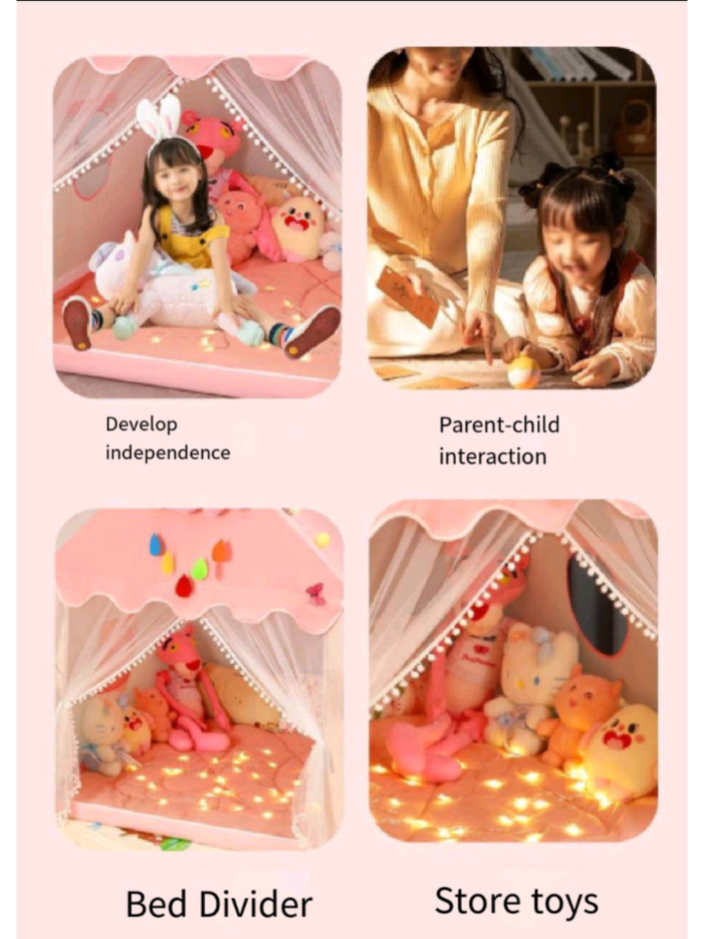 Indoor Playhouse Style Children's Bed Tent