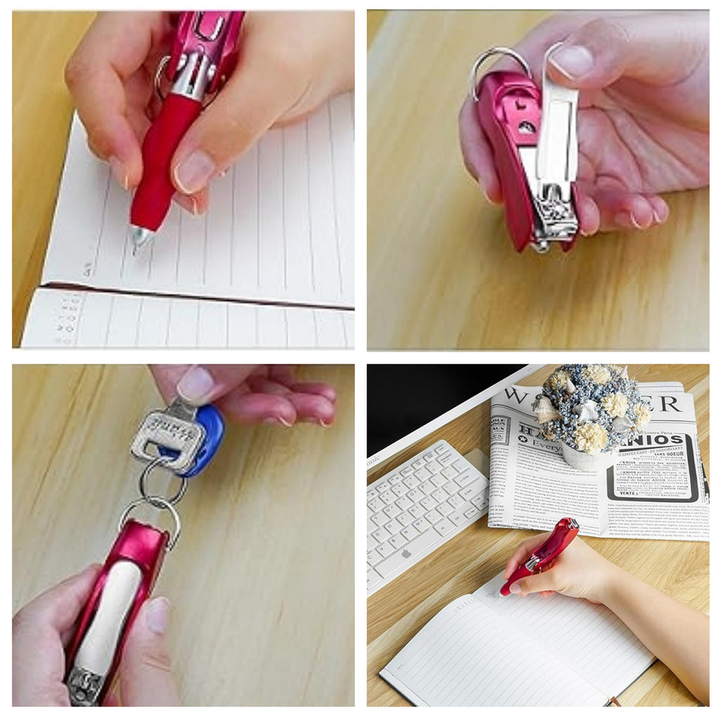 Multi-Functional Folding Nail Clipper Keychain Ballpoint Pen