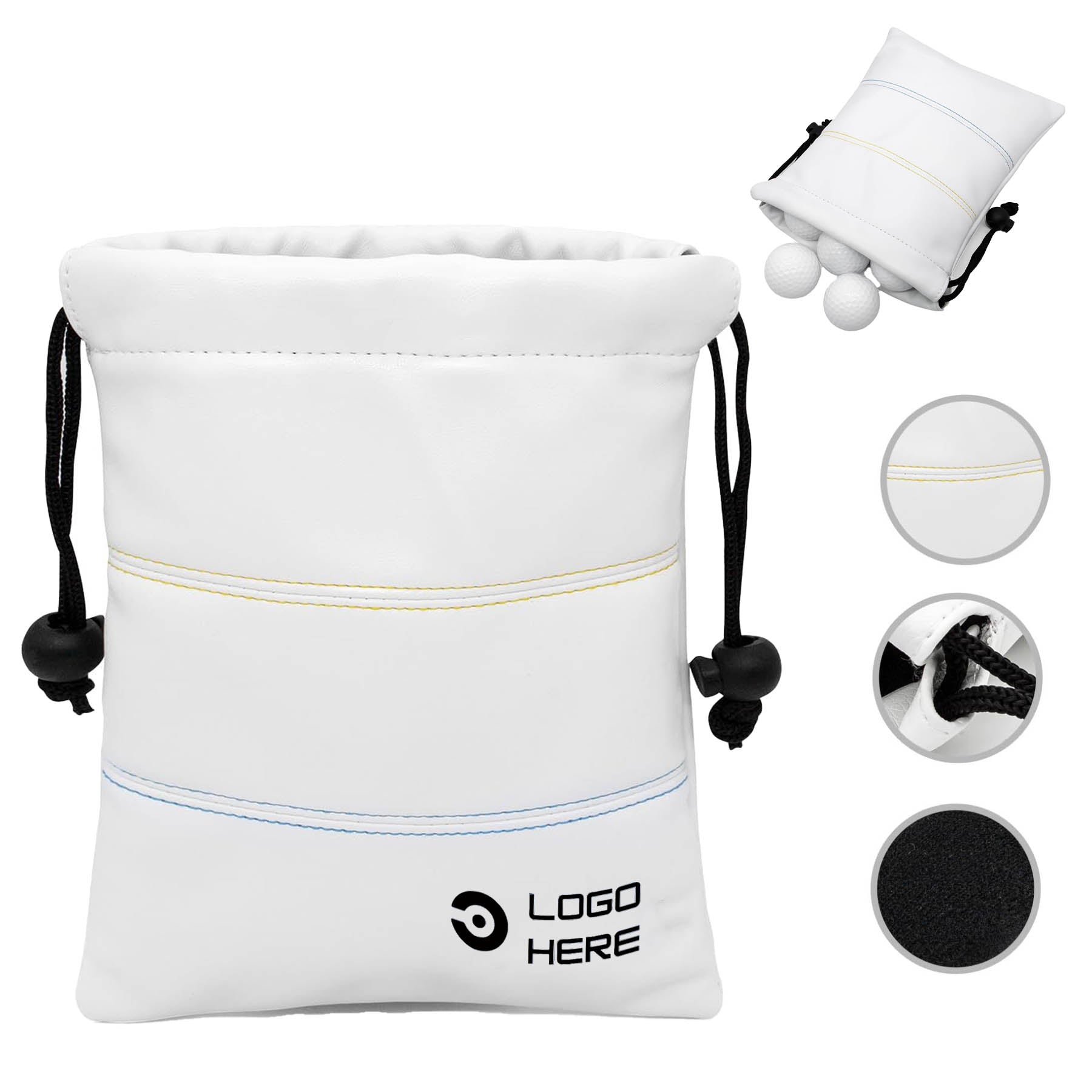 Drawstring Golf Ball Storage Bag