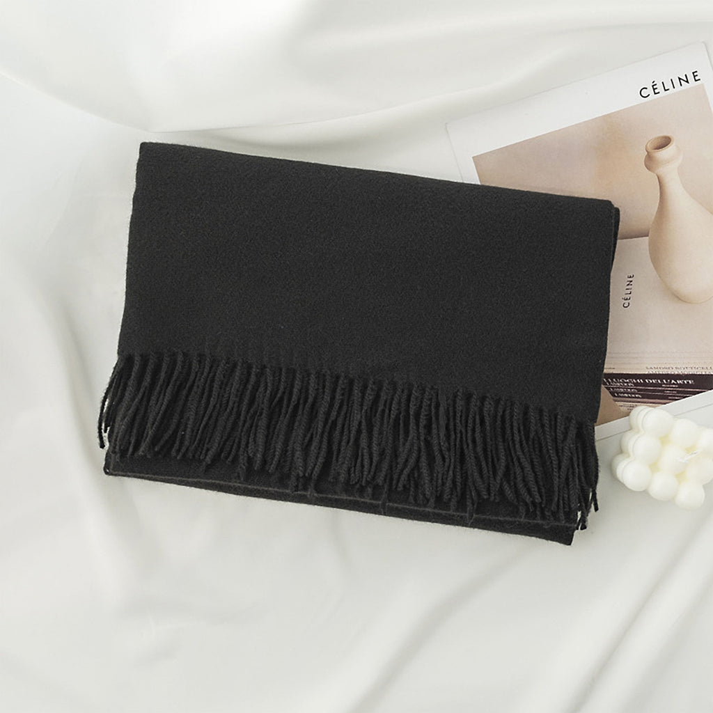 Solid Color Fringe Scarf