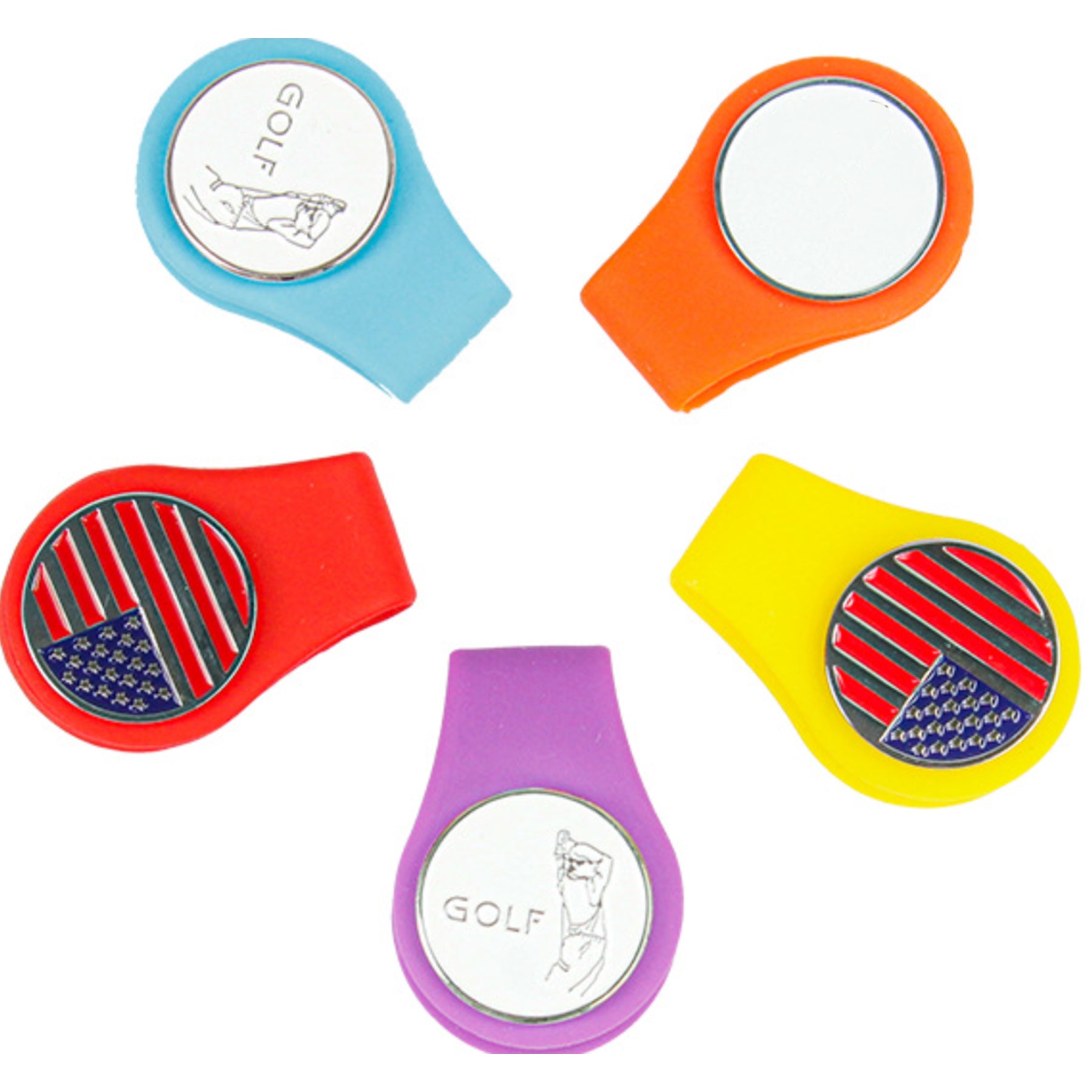 Golf Metal Ball Logo Magnetic Silicone Cap Clip