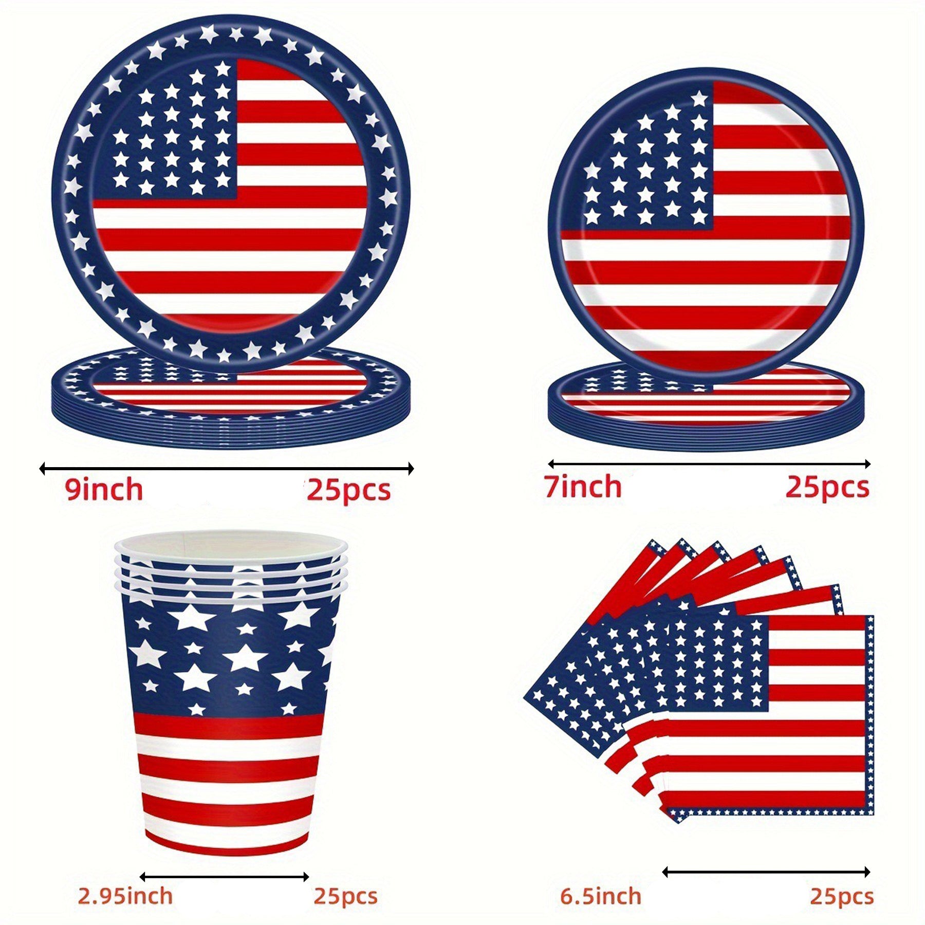 July 4Th American Independence Day Set Of 4