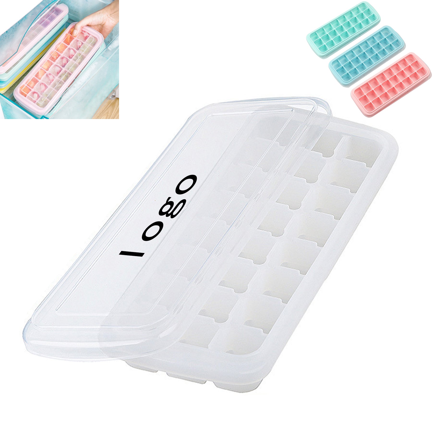 24-Slot Square Silicone Ice Cube Tray