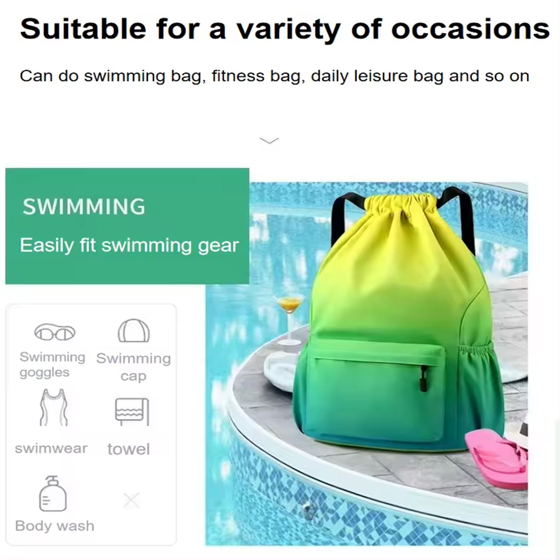 Pocket Drawstring Backpack