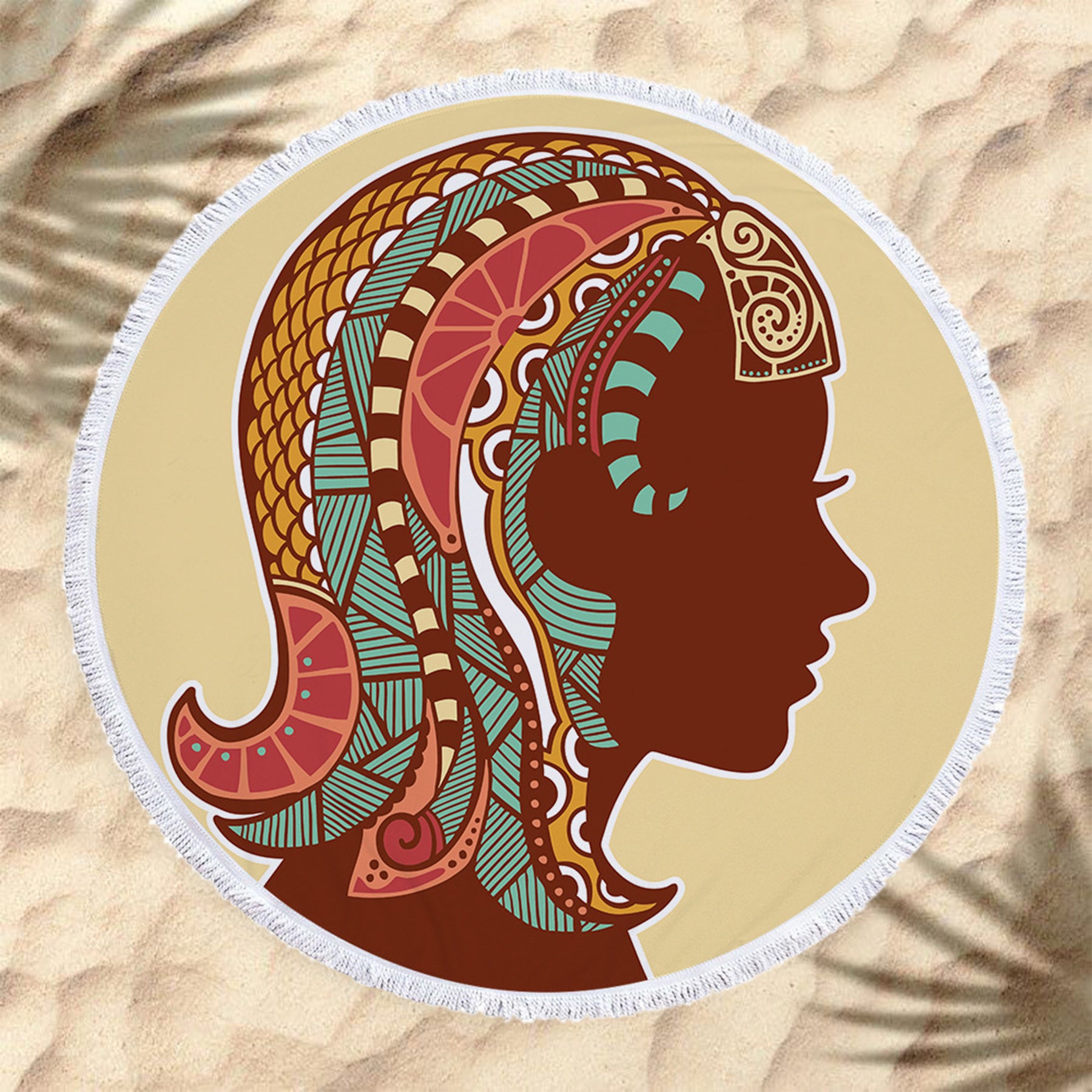 The Zodiac Printing Round Beach Towel With Tassels