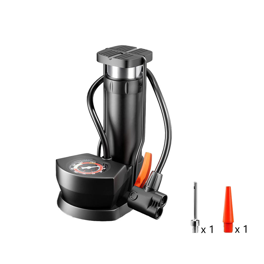 Mini Bicycle Foot Air Pump With Needle With Pressure Gauge