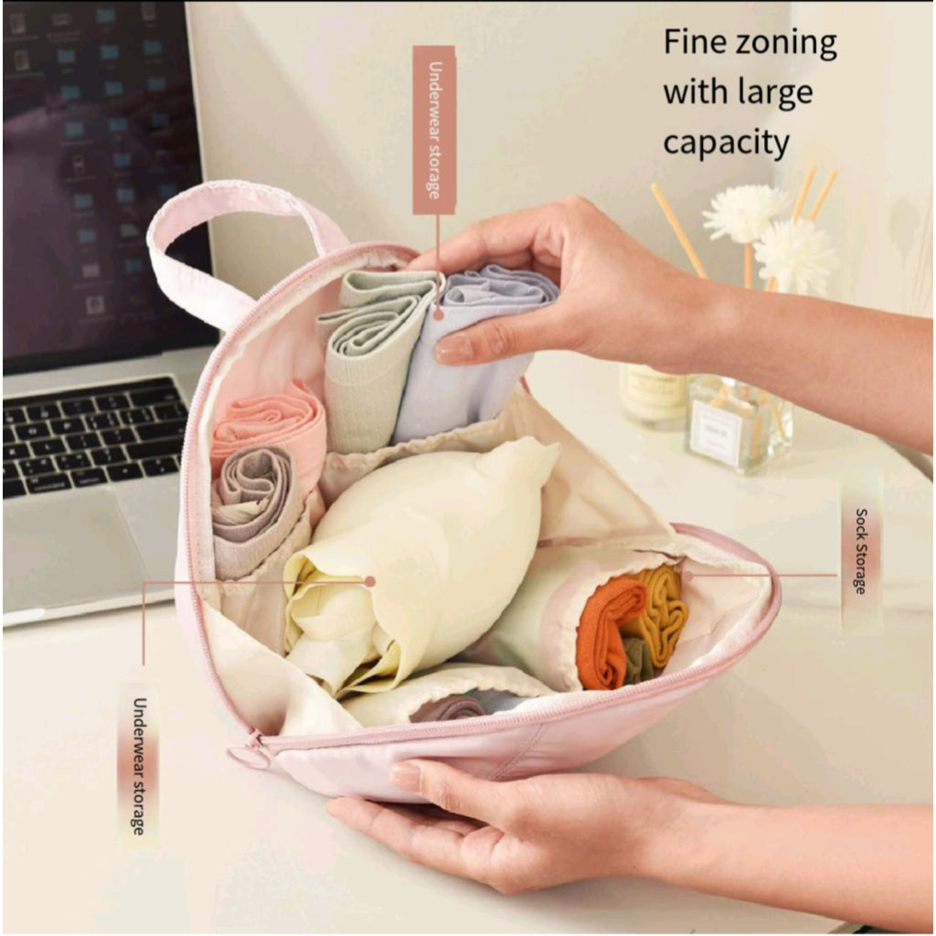 Dome Bra Organizer Travel Portable Divided Compartment