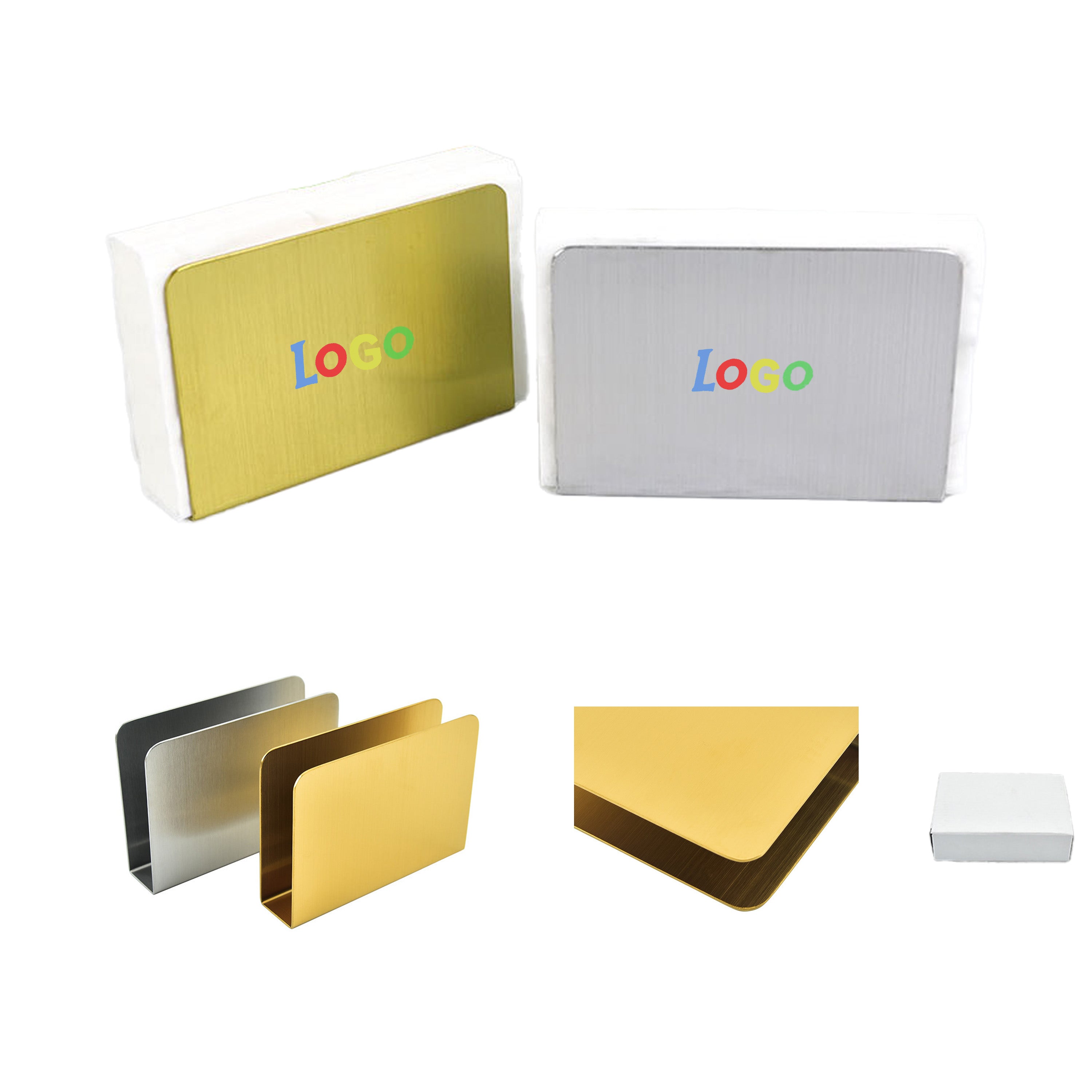 Gold/Silver Freestanding Stainless Steel Tissue Holder