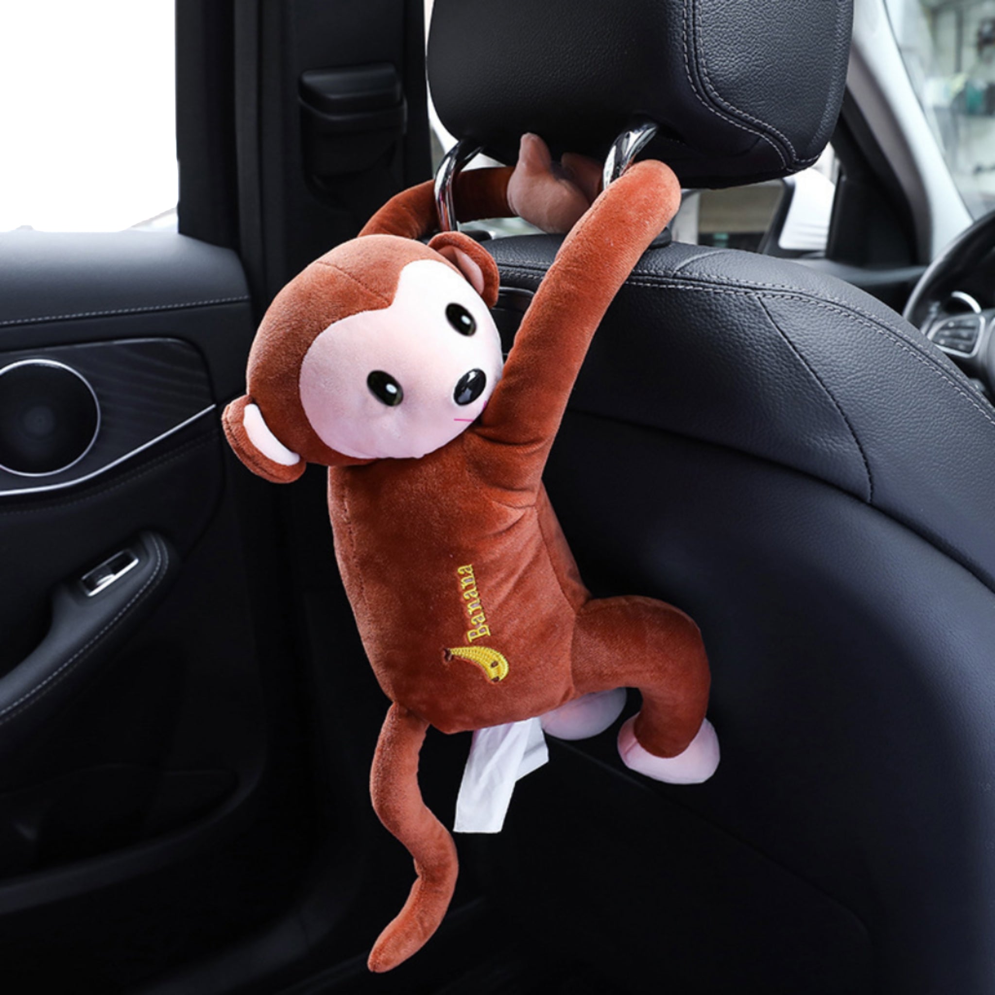 Pipi Monkey Plush In - car Tissue Box
