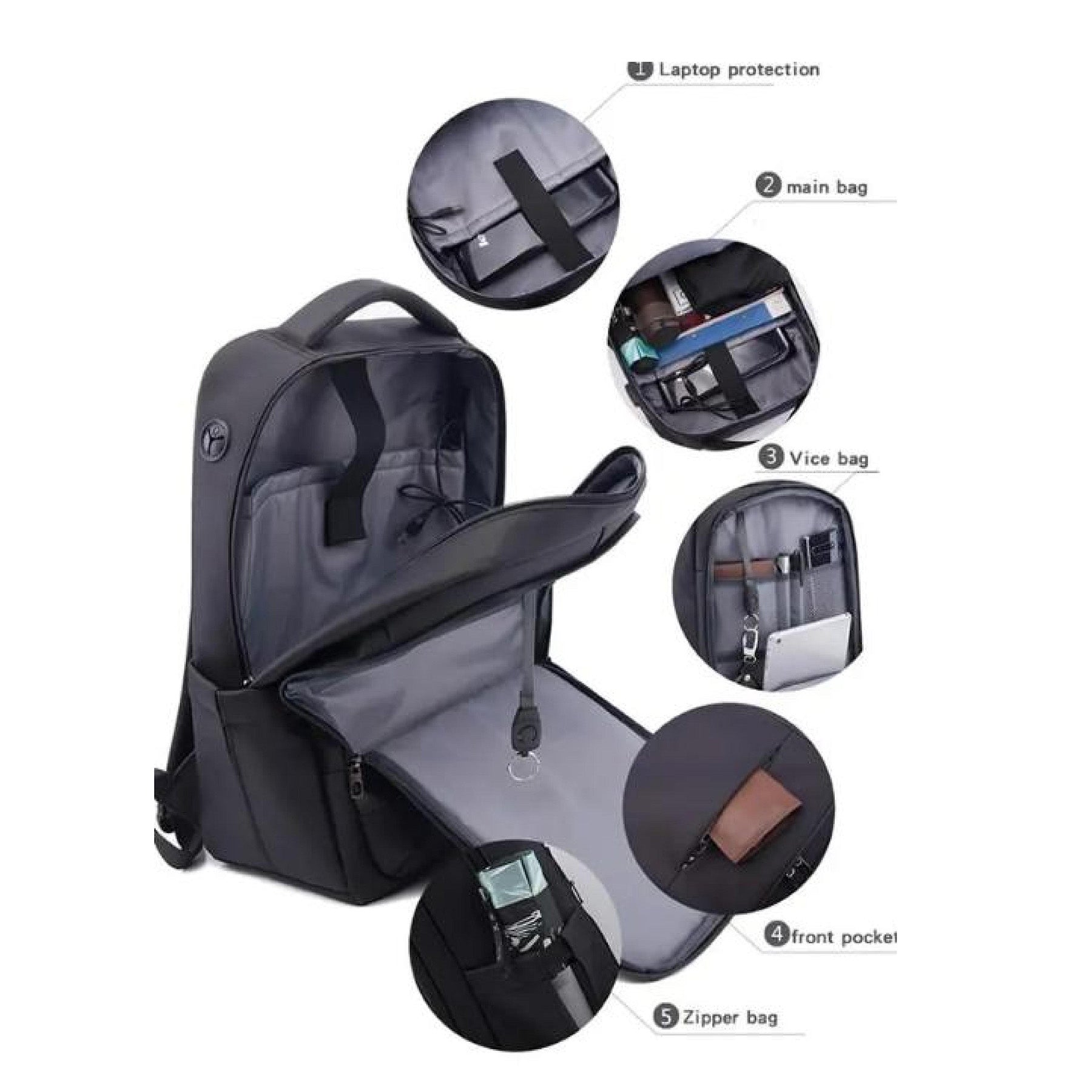 Waterproof Laptop Backpack With USB Charging Port