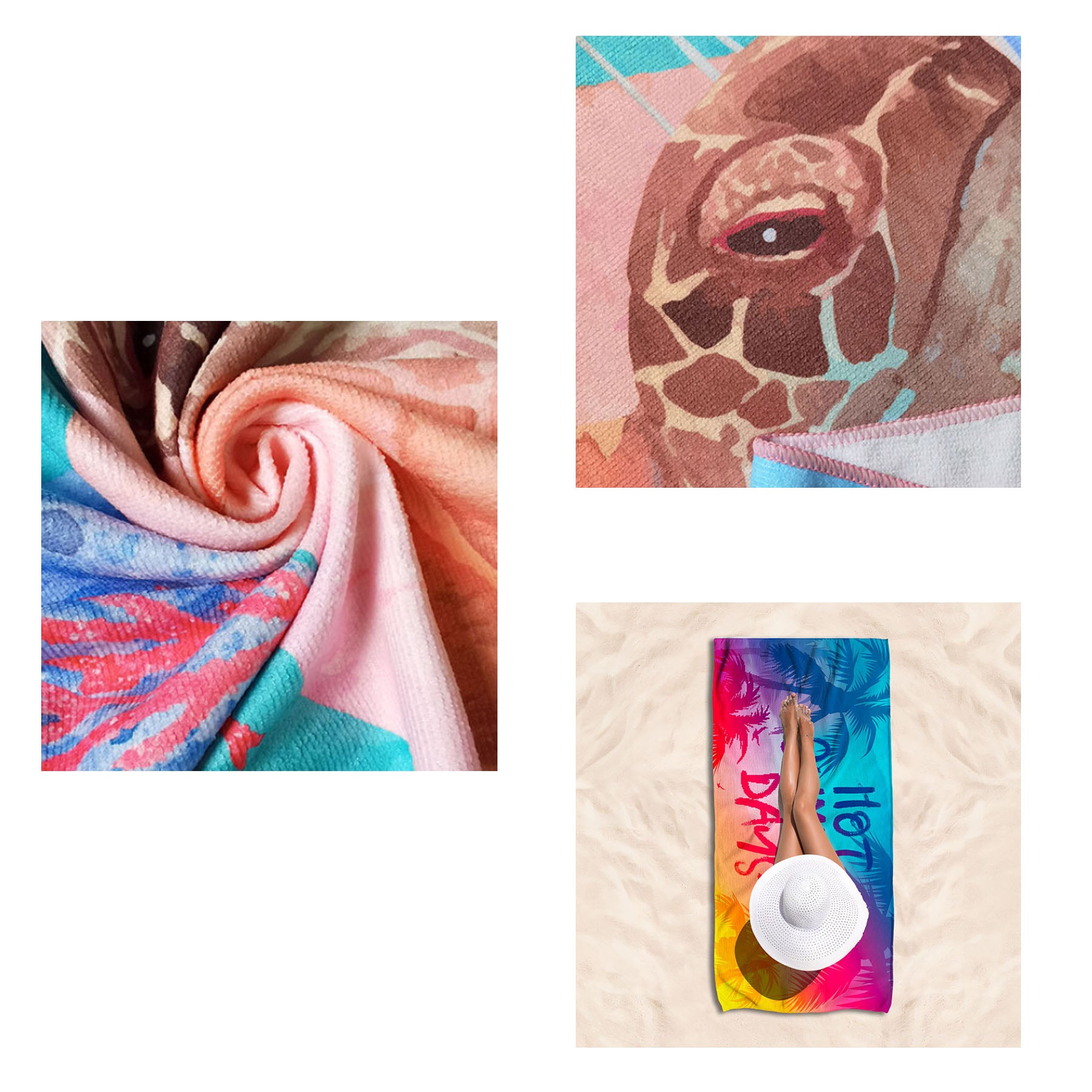 Absorbent Fiber Beach Towel Fast-Drying