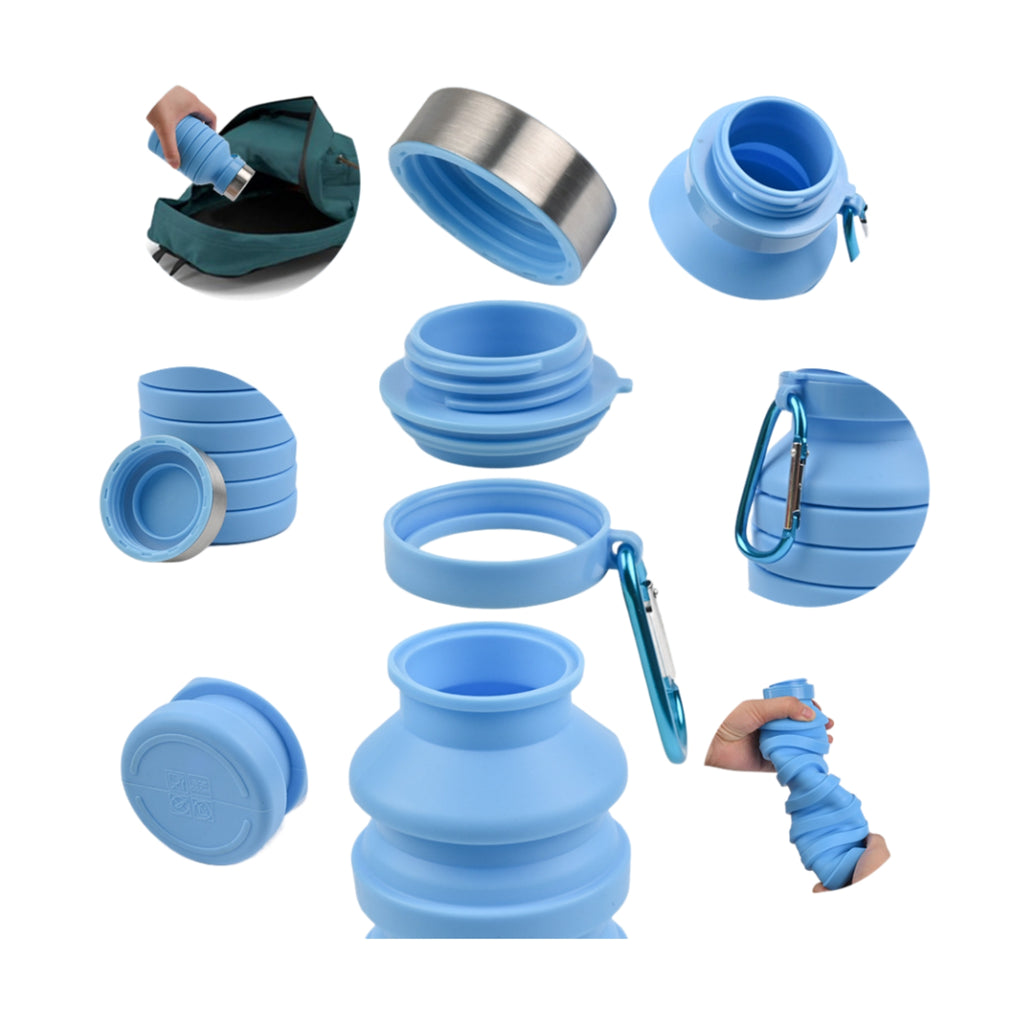 17-Ounce Silicone Collapsible Water Bottle