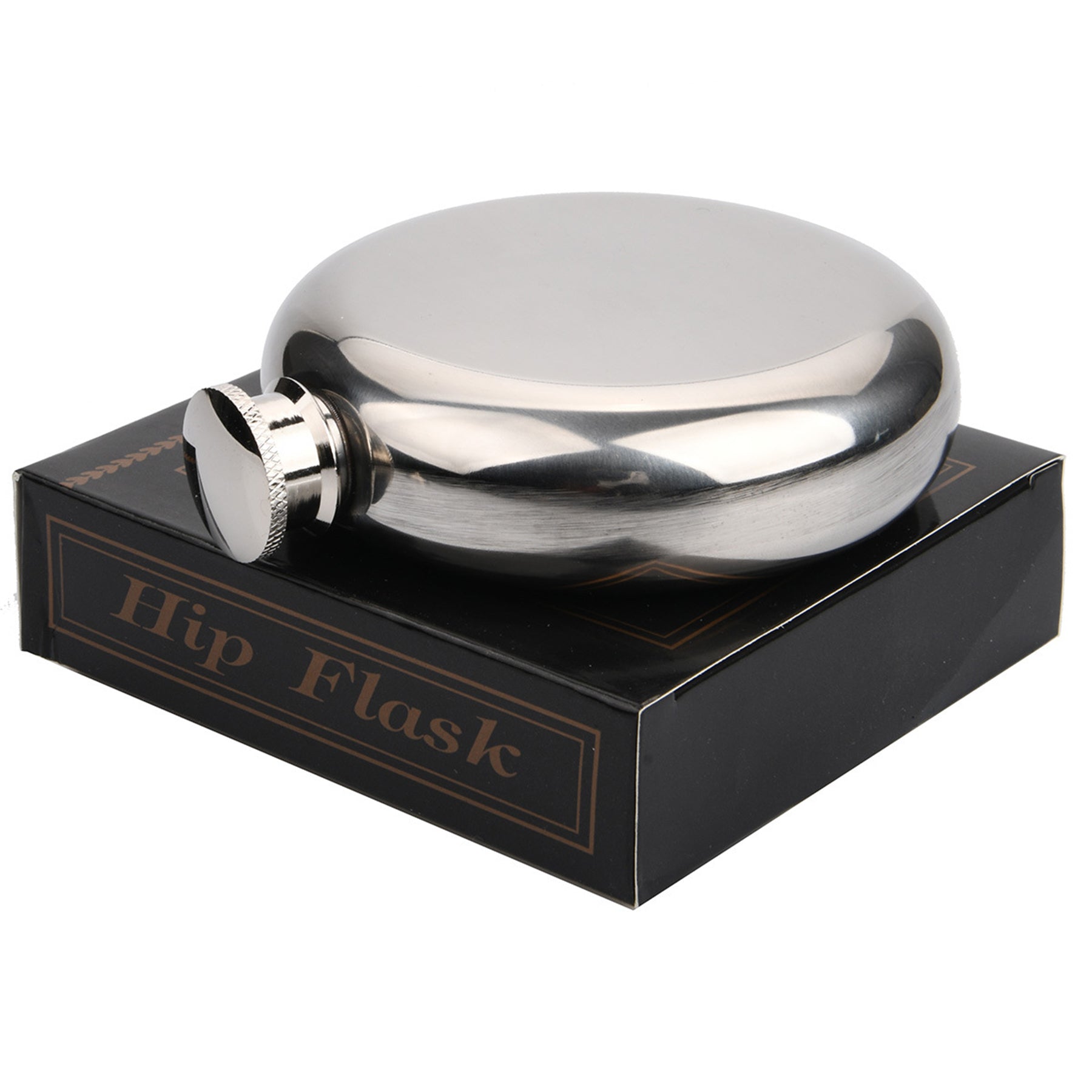 Round Stainless Steel Hip Flask