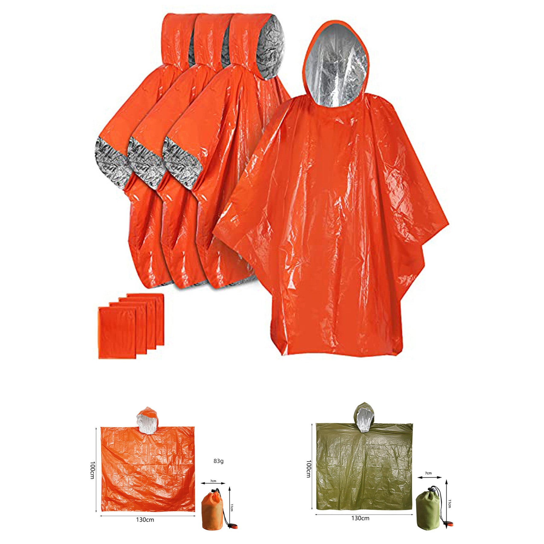 PE Aluminized Film Anti-temperature Raincoat