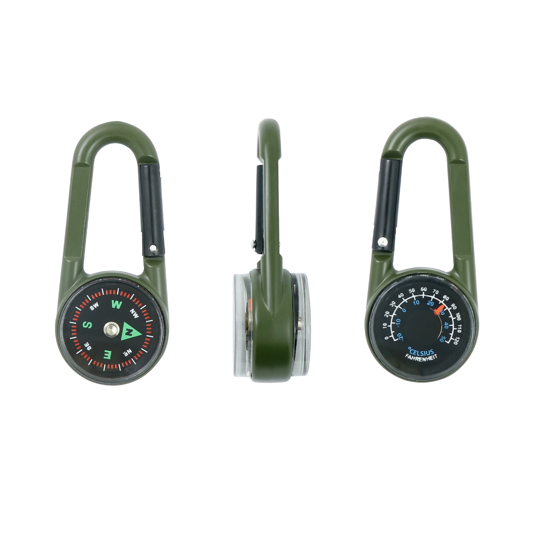 Zinc Alloy Double-Sided Carabiner Compass