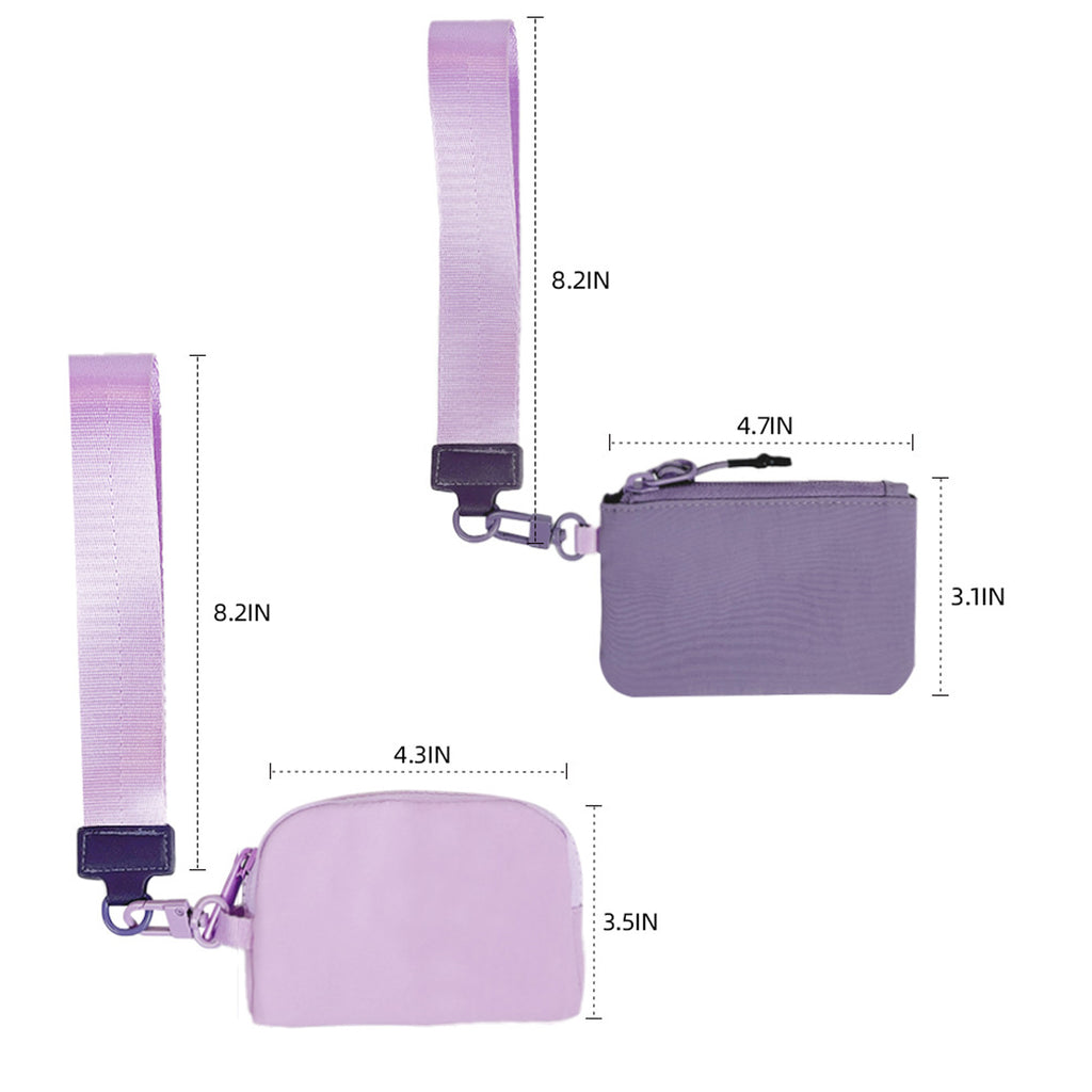 Mini Dual Pouch Wristlet Keychain Wallet