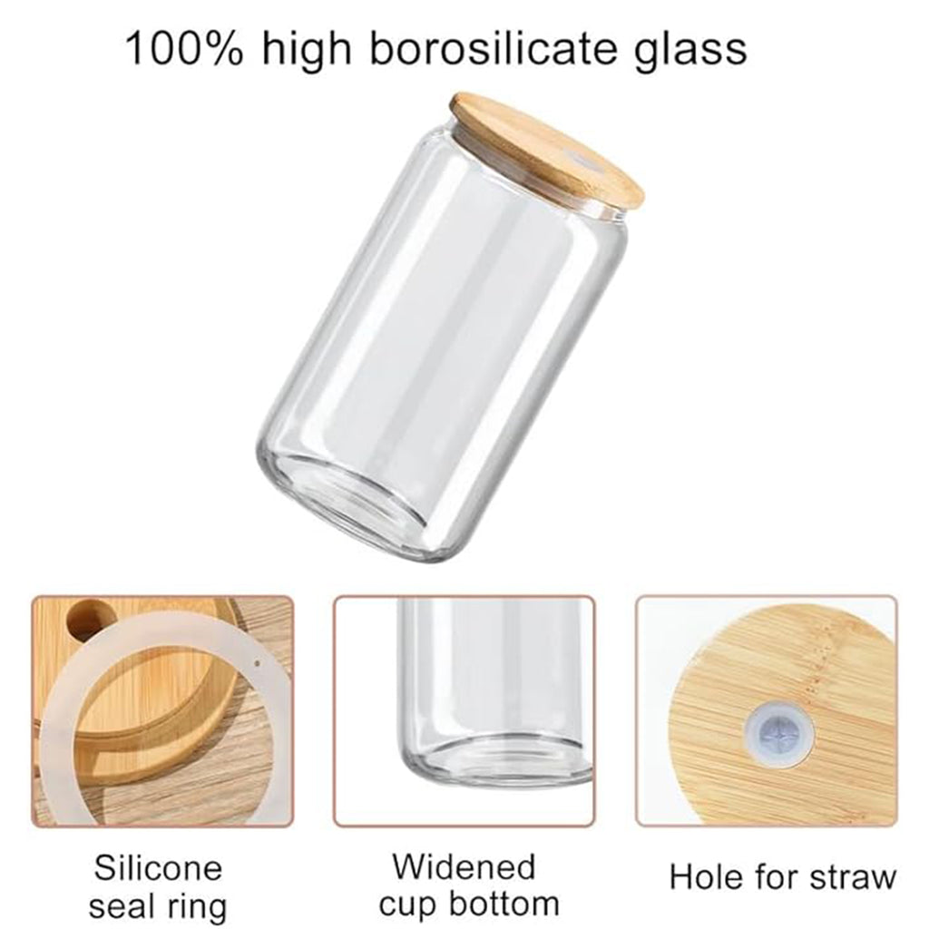 Double Glass Bamboo Lid Mug