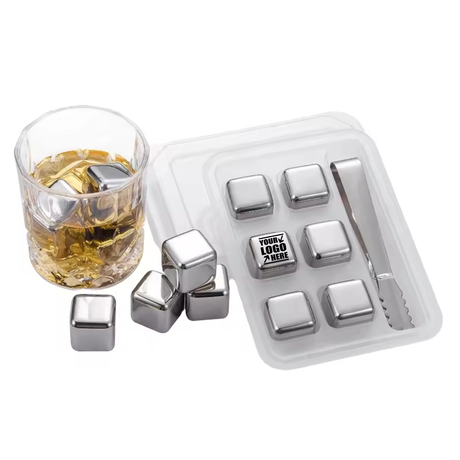 6 Pcs Stainless Steel Ice Cubes Set