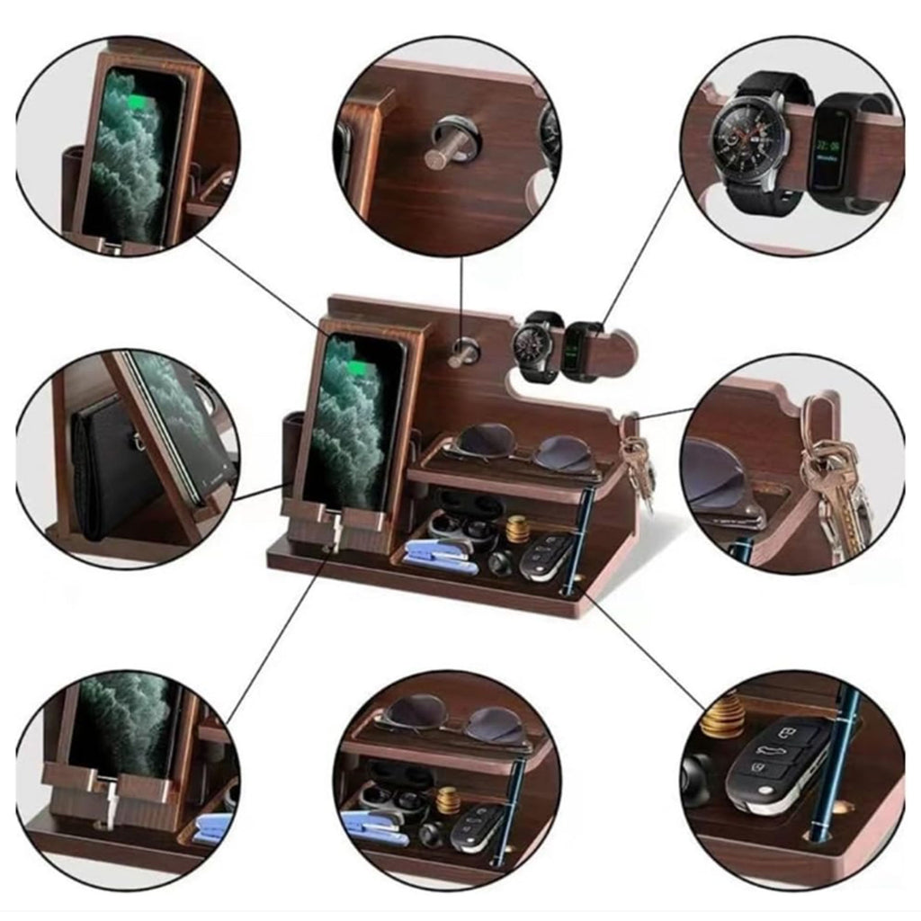 Wood Docking Station Organizer