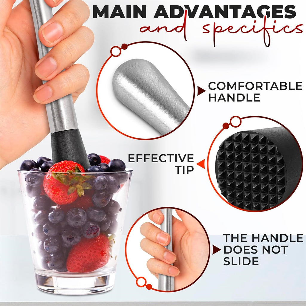 Stainless Steel Bar Muddler For Cocktails