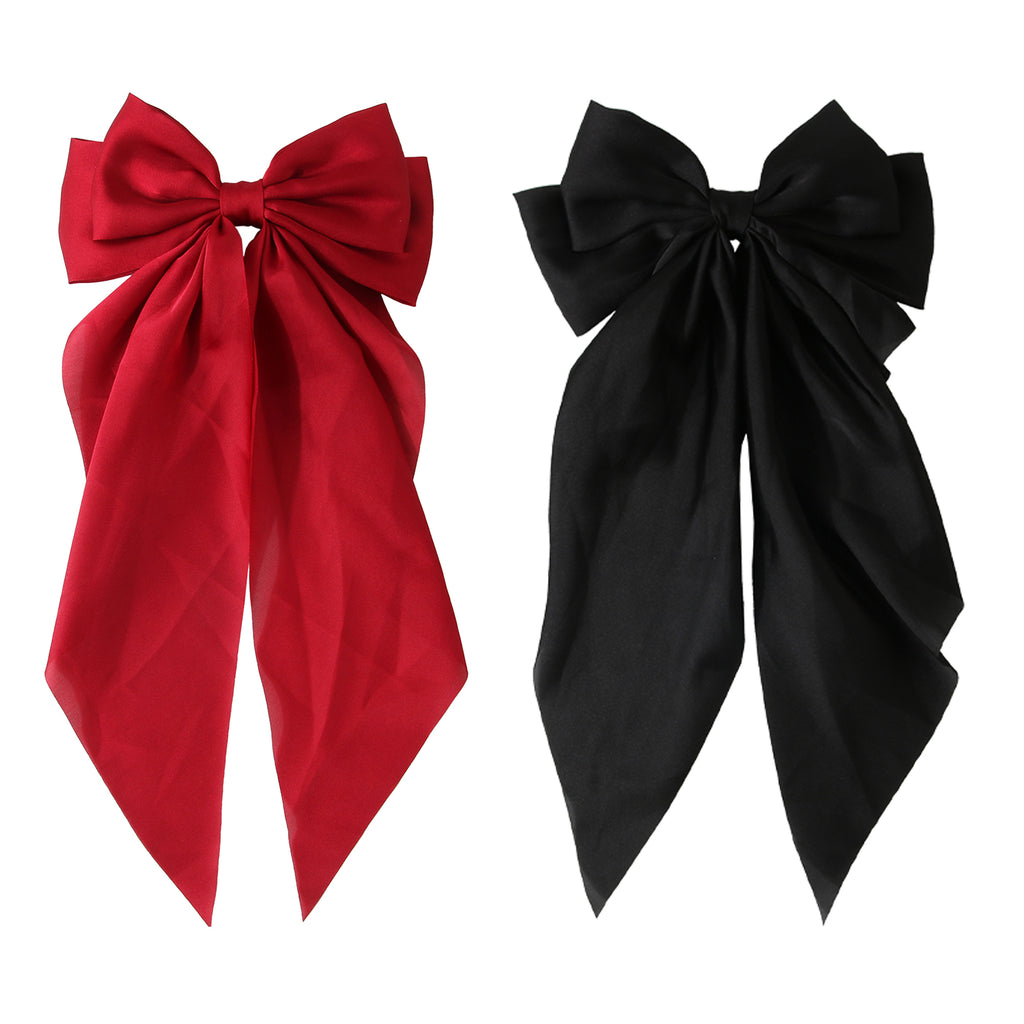 Satin Bow Hair Clips for Women