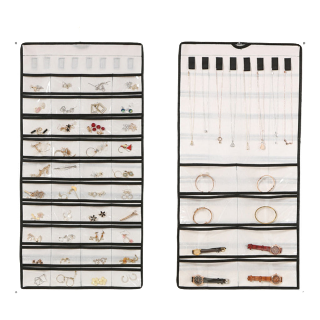 Double Sided Clear Jewelry Organizer Hanging Bag