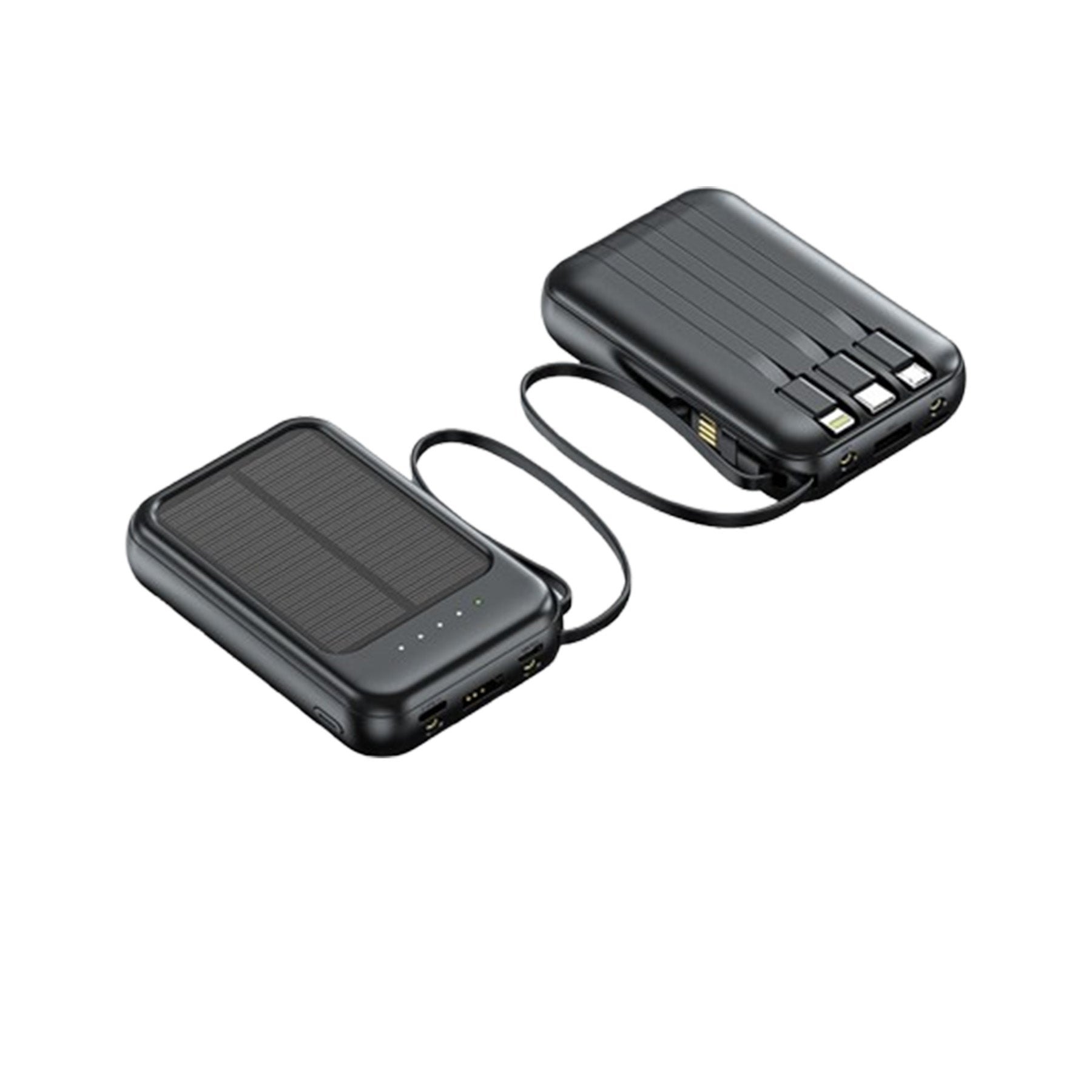 20000Mah Solar Charger Power Bank Built-In Cables