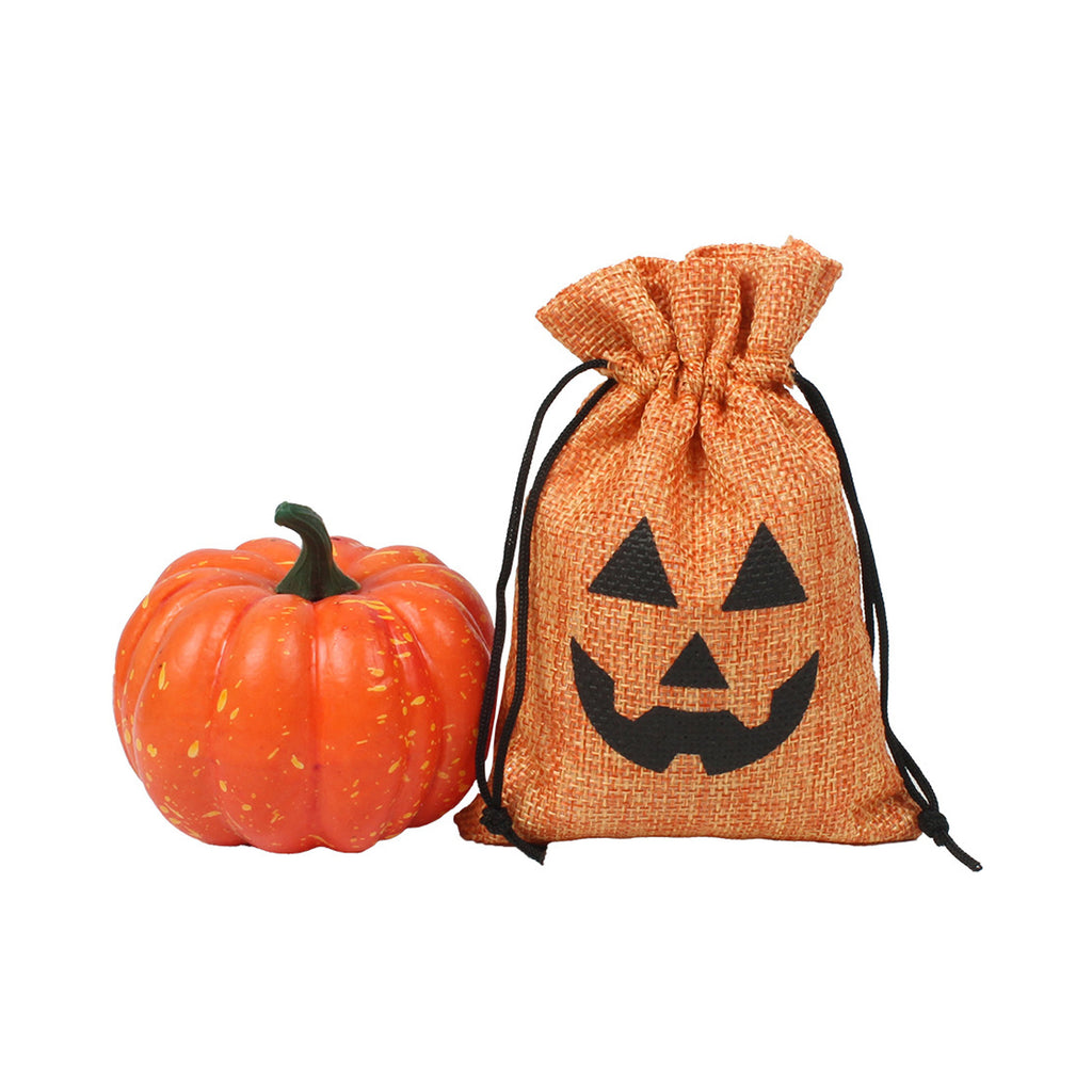 Halloween Flax Cord Linen Drawstring Bag