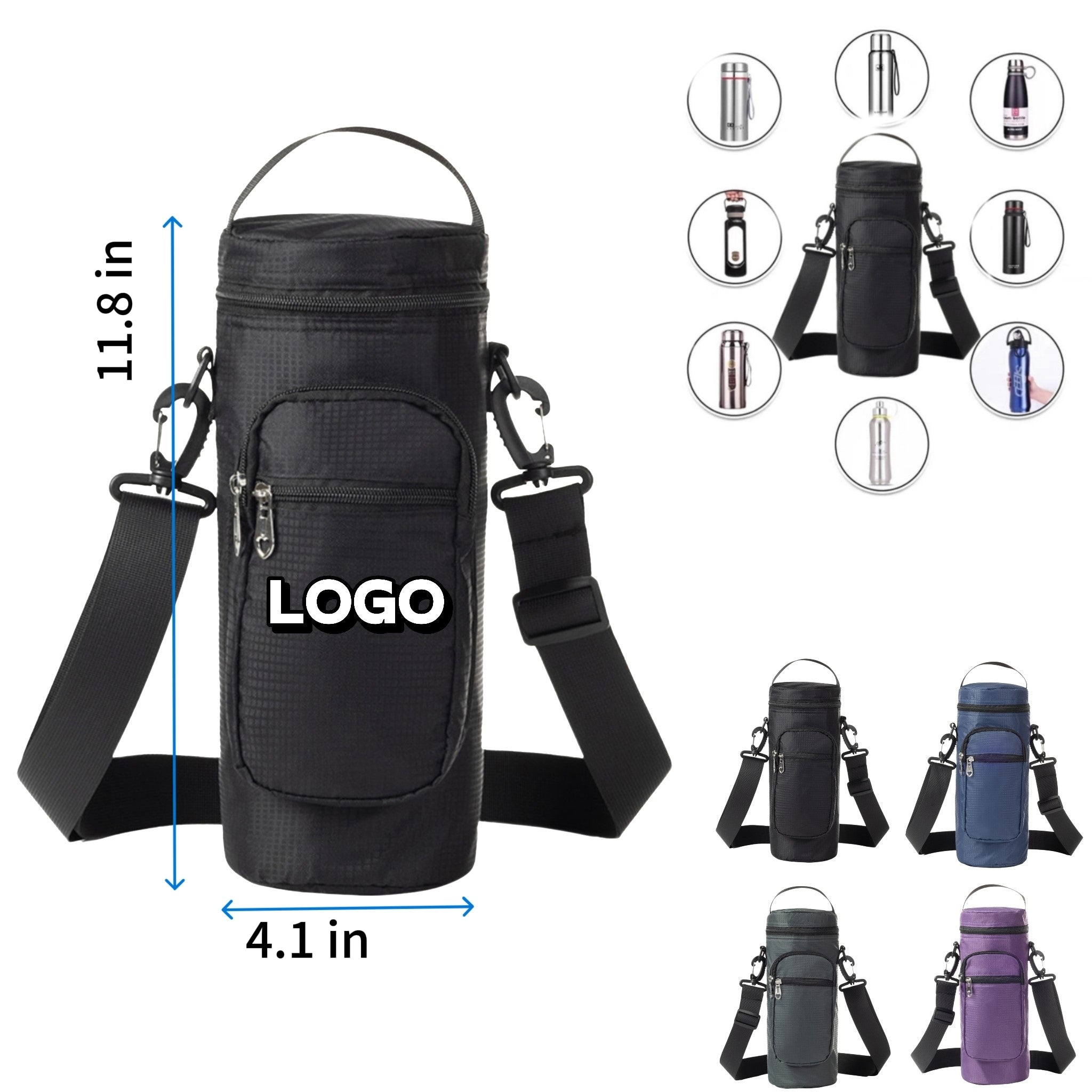 Insulated Thermal 50.7oz Water Bottle Cover Oxford Travel