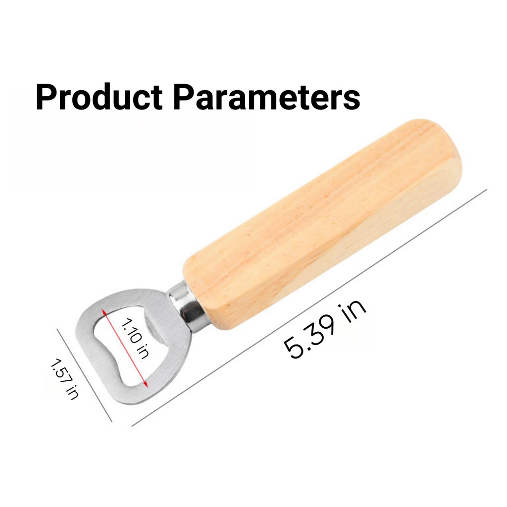 Simple Wooden - Handle Stainless - Steel Bottle Opener
