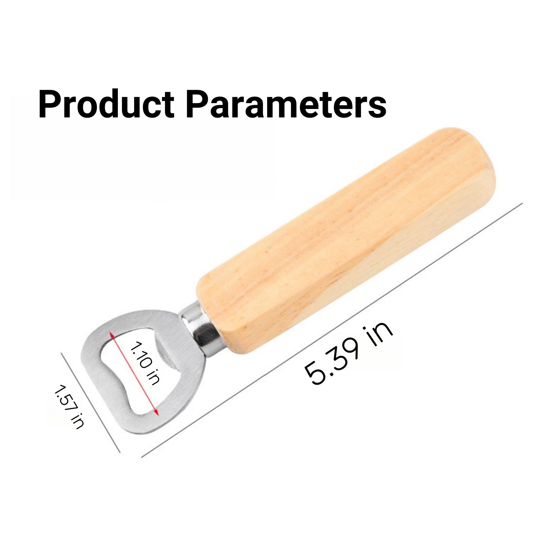 Simple Wooden - Handle Stainless - Steel Bottle Opener