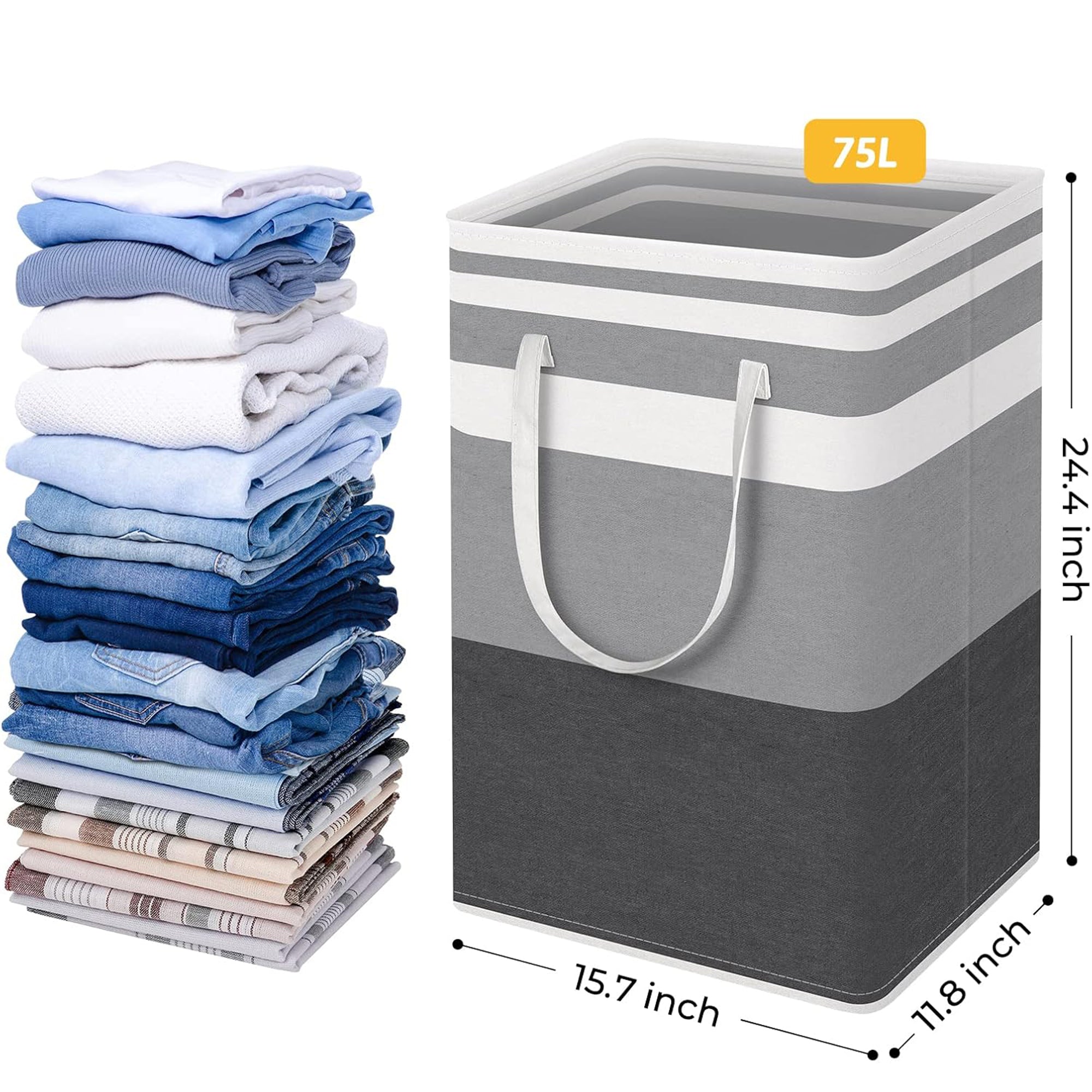 75L Large Freestanding Laundry Basket