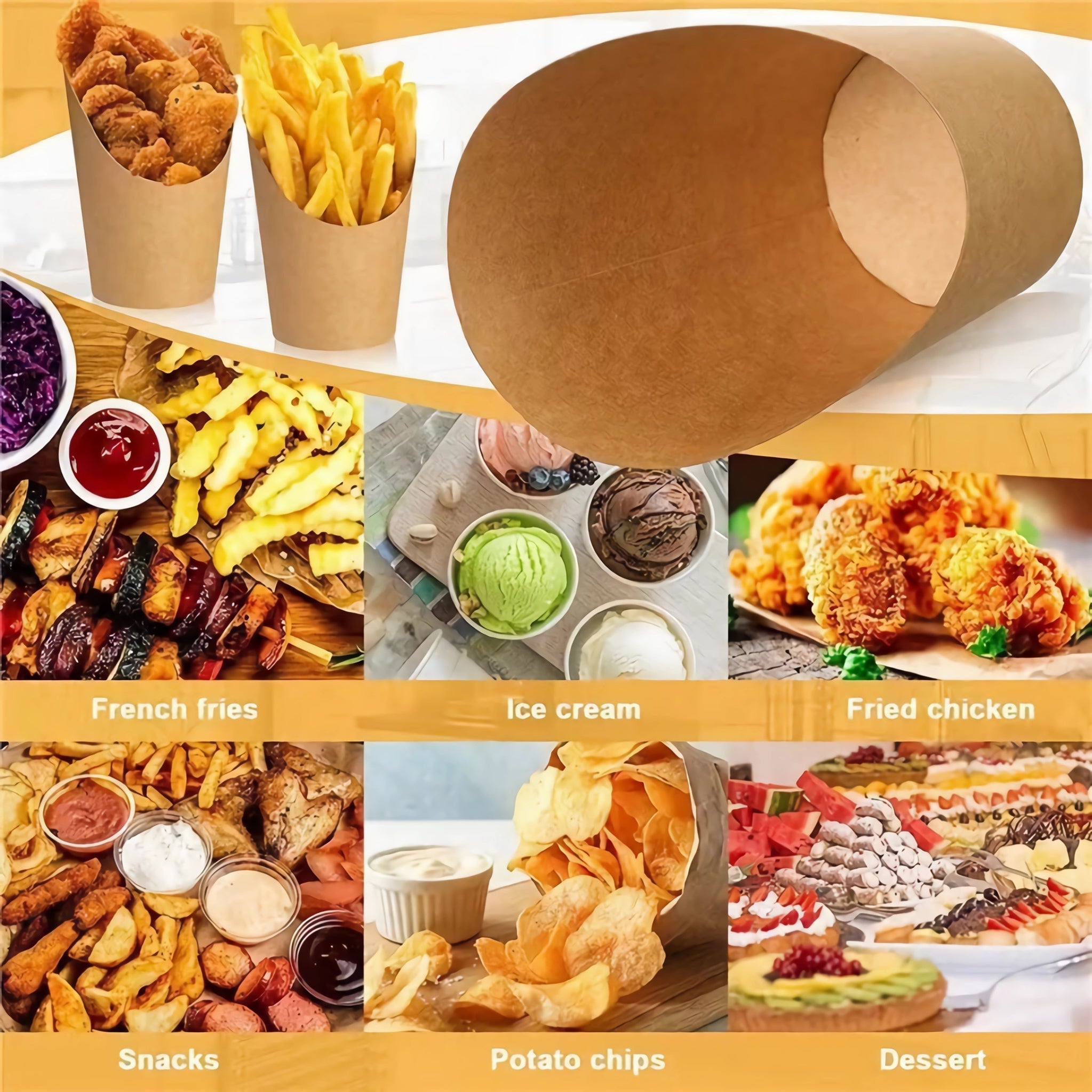14 OZ Disposable French Fry Cup