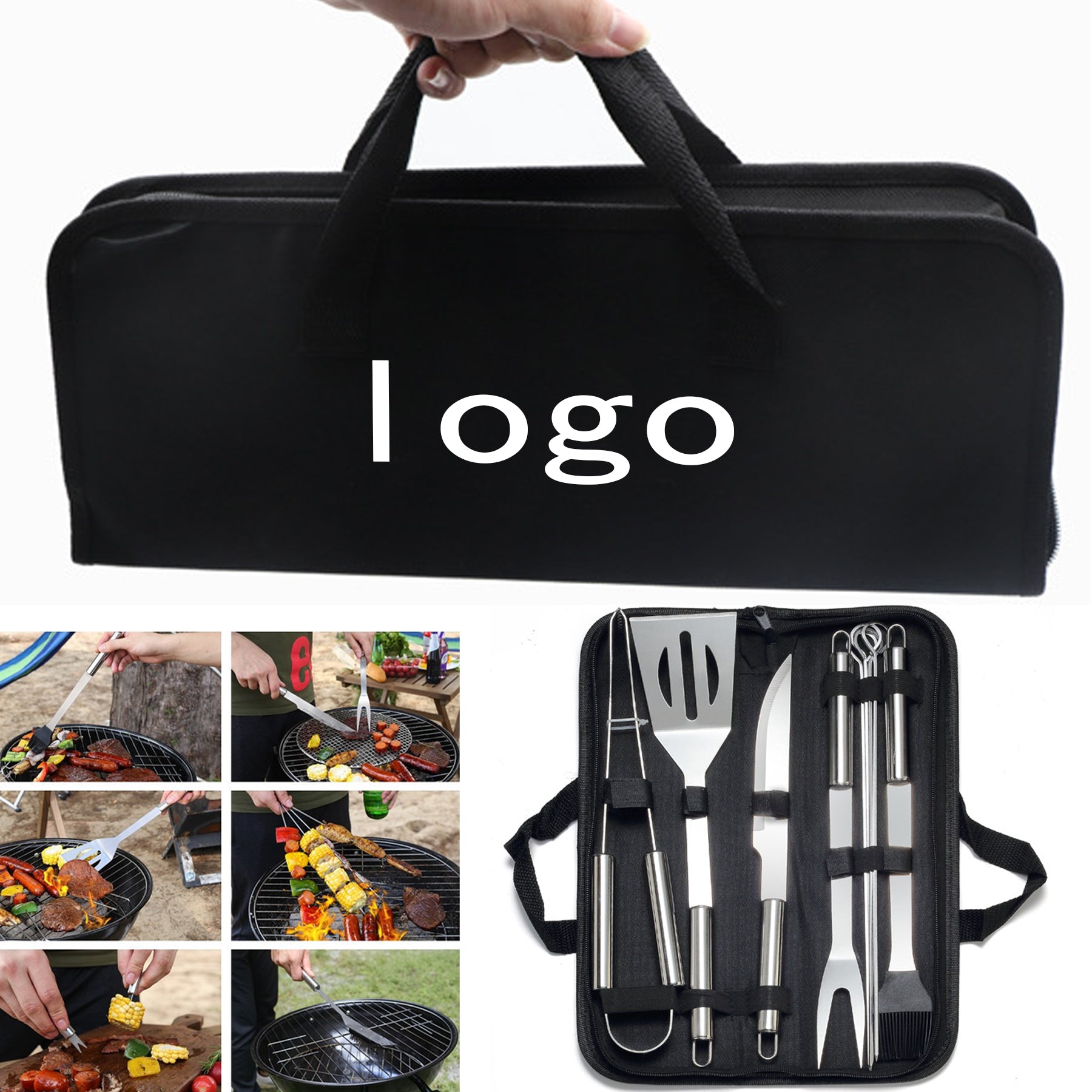 9-Piece BBQ Tool Set With Carrying Bag