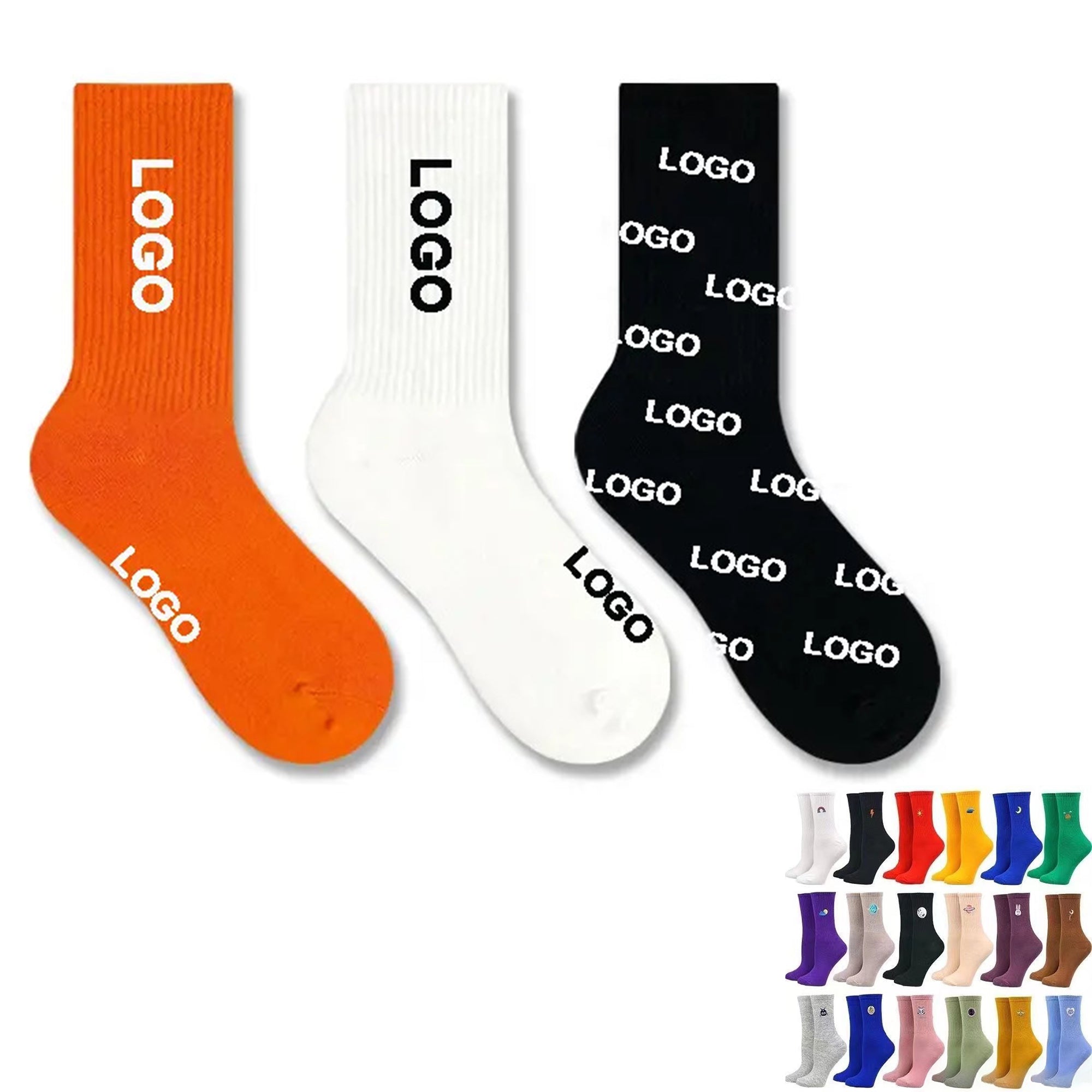 Custom Logo Embroidered Jacquard Socks