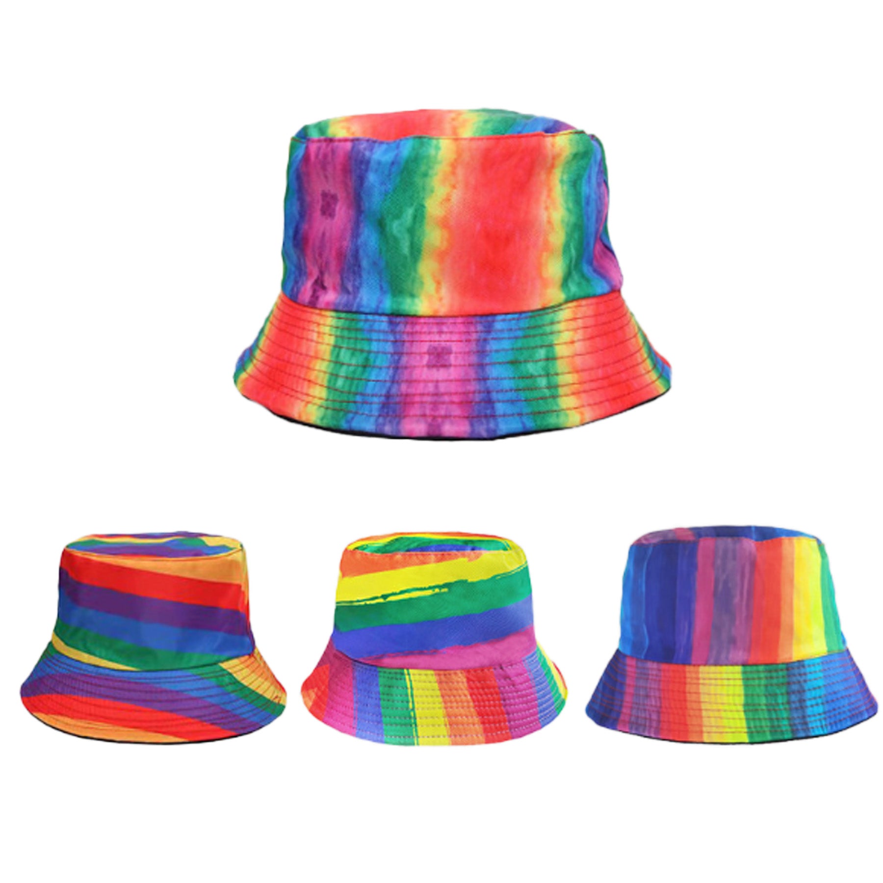 Rainbow Fisherman's Hat Patchwork Flat Top