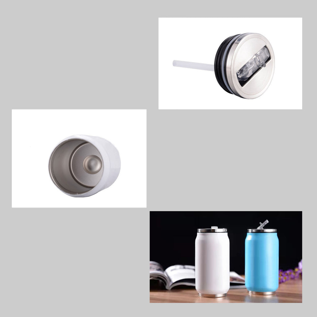Stainless Steel Vacuum Cola Can Tumbler With Straw