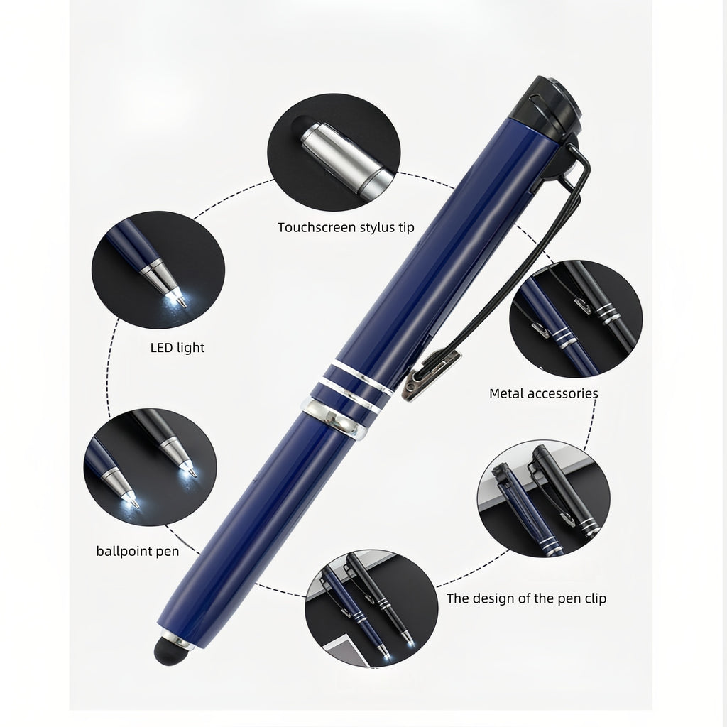 3-In-1 Ballpoint Pen with Stylus and Highlighter